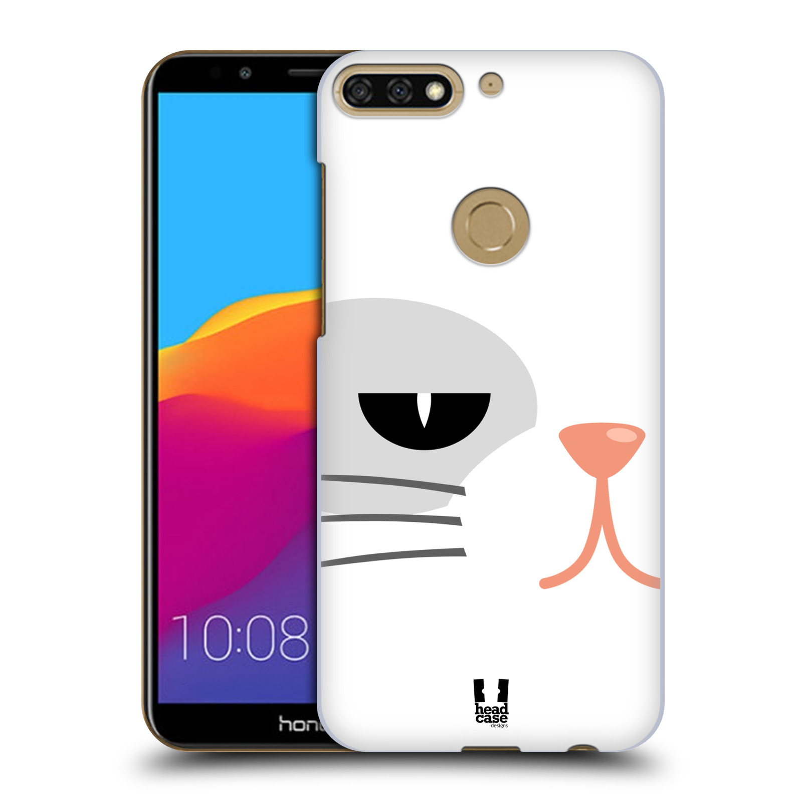 HEAD CASE plastový obal na mobil Honor 7c vzor Celá tvář zvíře kreslený portrét kočička