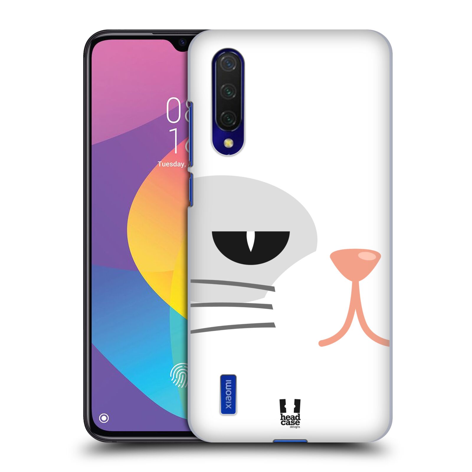 Zadní kryt na mobil Xiaomi MI 9 LITE vzor Celá tvář zvíře kreslený portrét kočička