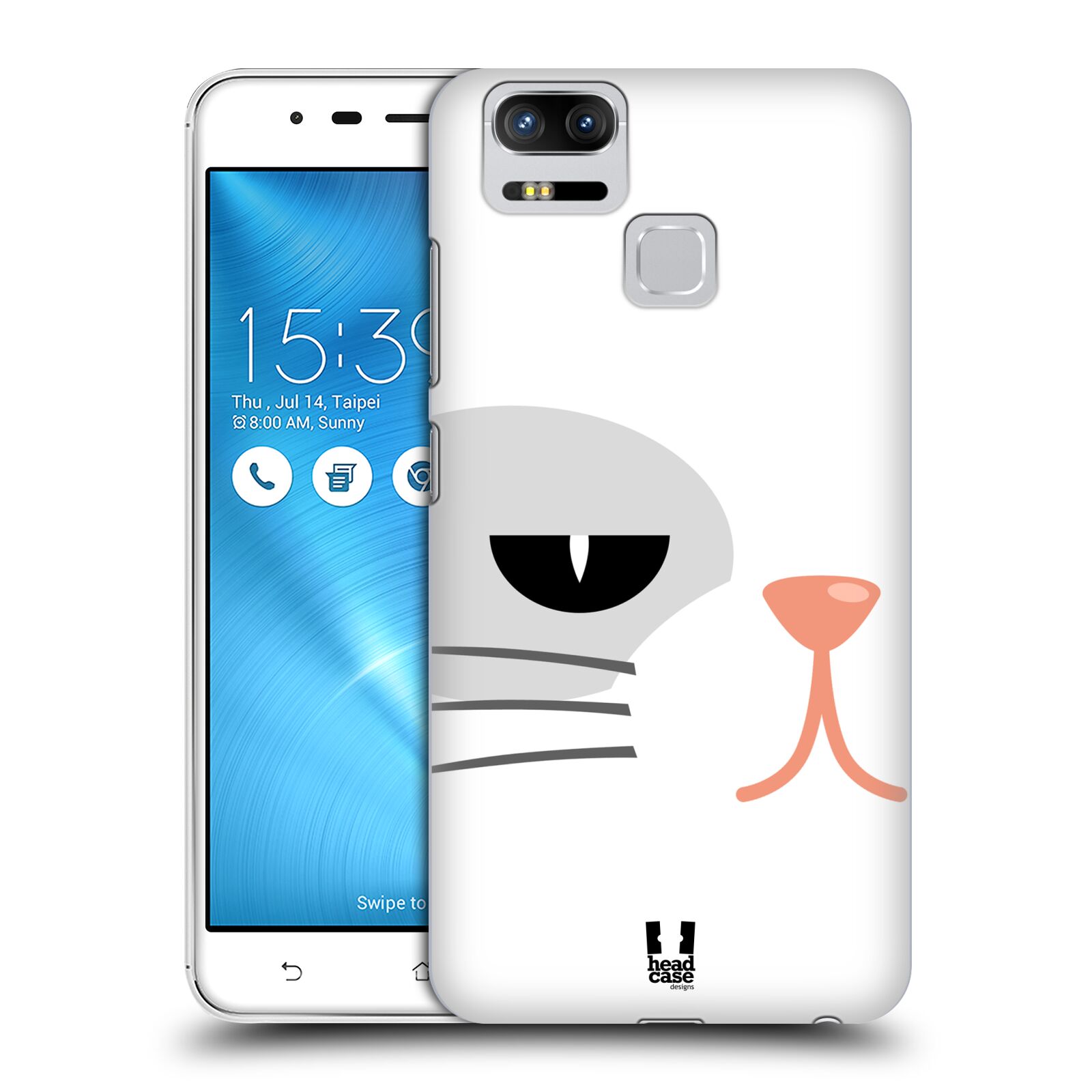 HEAD CASE plastový obal na mobil Asus Zenfone 3 Zoom ZE553KL vzor Celá tvář zvíře kreslený portrét kočička