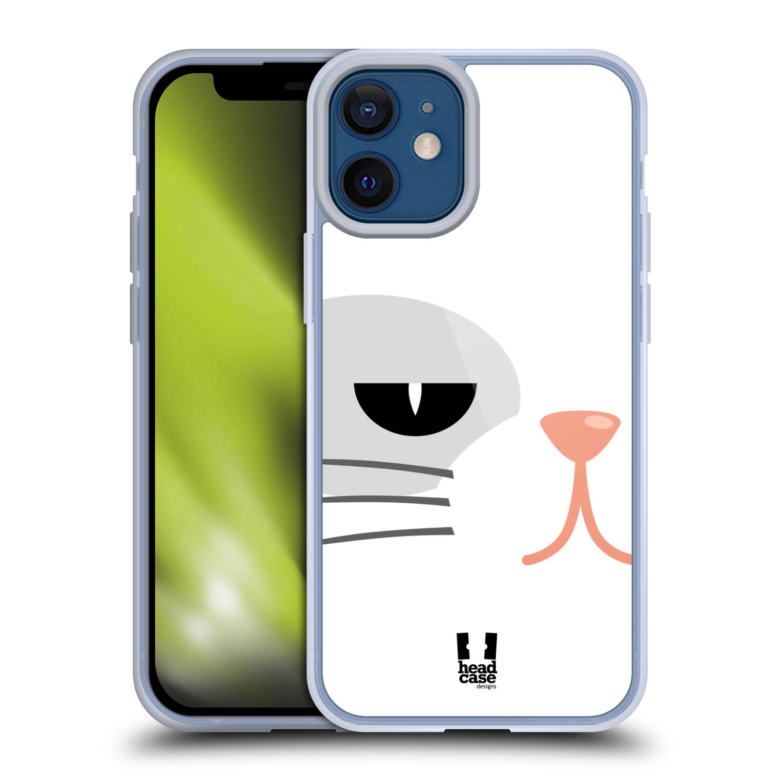 Plastový obal na mobil Apple Iphone 12 MINI vzor Celá tvář zvíře kreslený portrét kočička