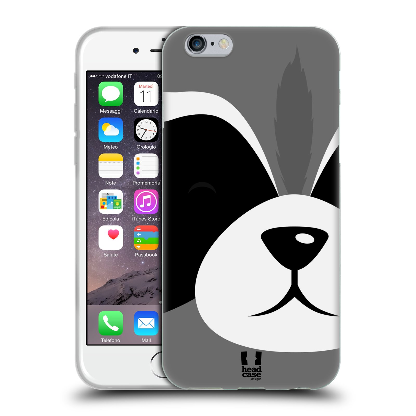 HEAD CASE silikonový obal na mobil Apple Iphone 6/6S vzor Celá tvář zvíře kreslený portrét mýval