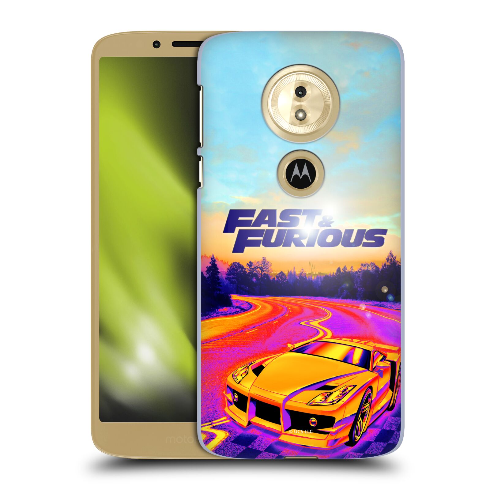 Obal na mobil Motorola Moto E5 - HEAD CASE - Rychle a Zběsile - Barevné auto