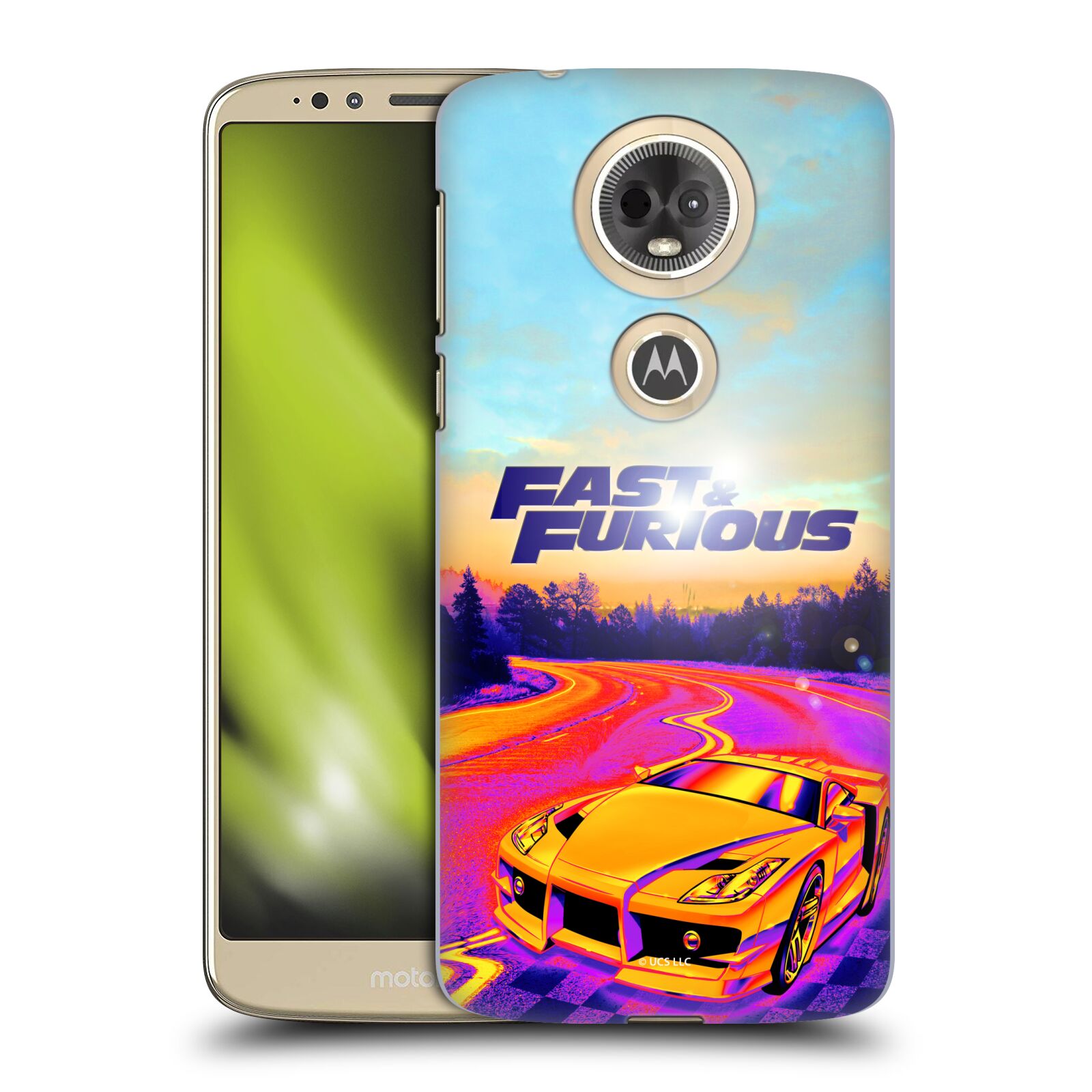 Obal na mobil Motorola Moto E5 PLUS - HEAD CASE - Rychle a Zběsile - Barevné auto
