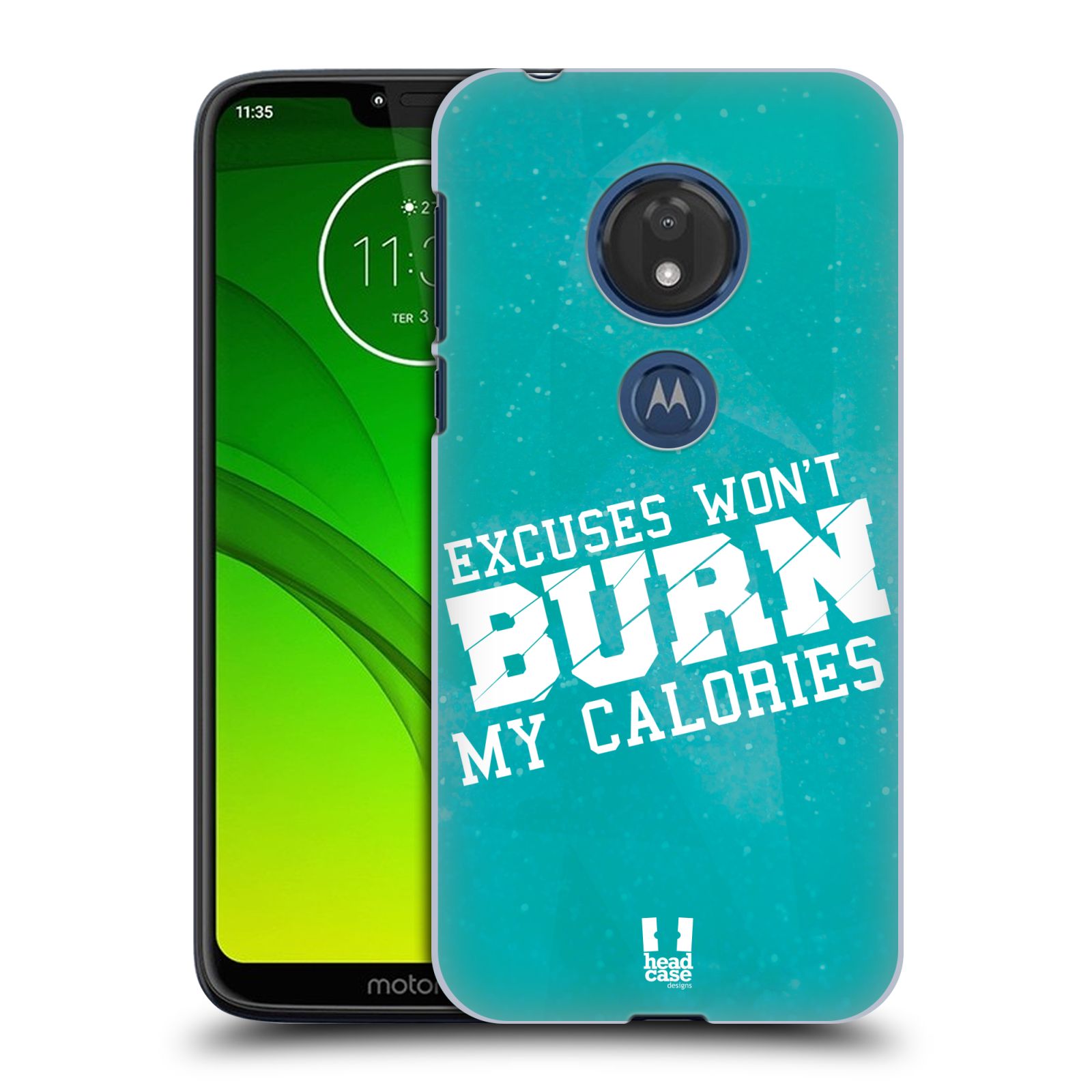 Pouzdro na mobil Motorola Moto G7 Play Sportovní nápisy motivace modrá barva