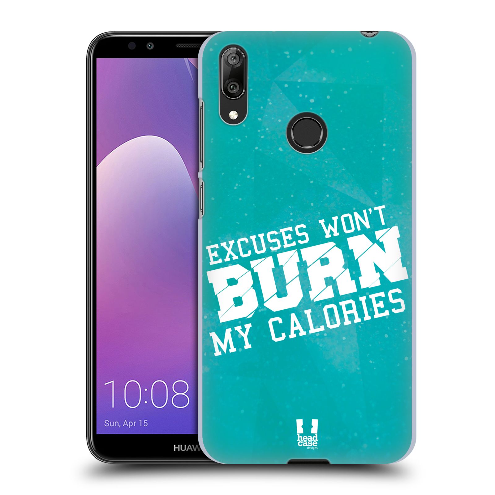 Pouzdro na mobil Huawei Y7 2019 - Head Case - Sportovní nápisy motivace modrá barva