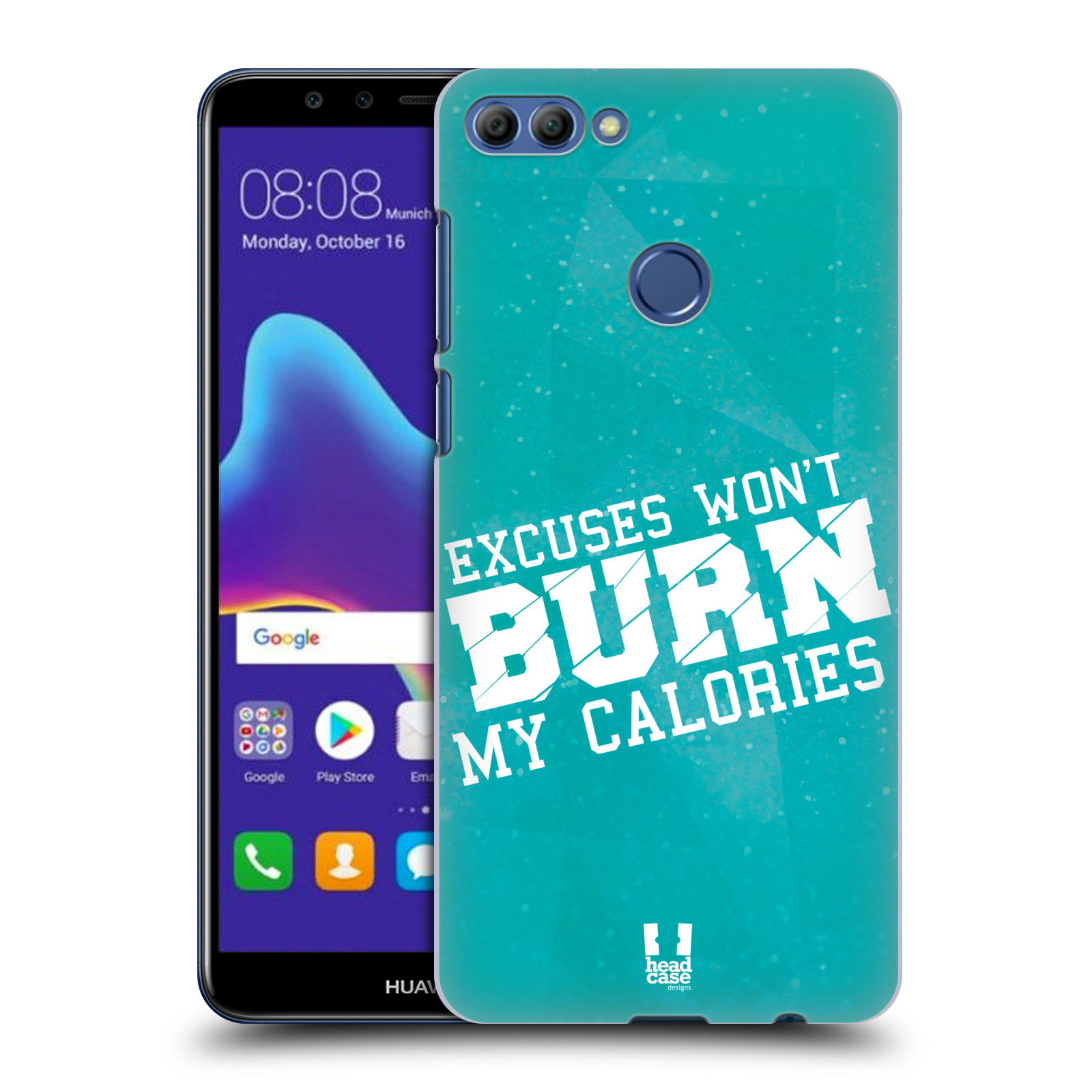HEAD CASE plastový obal na mobil Huawei Y9 2018 Sportovní nápisy motivace modrá barva