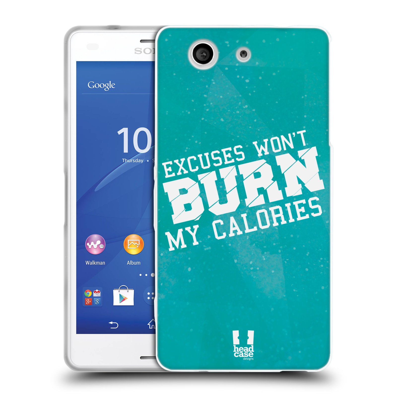 HEAD CASE silikonový obal na mobil Sony Xperia Z3 COMPACT Sportovní nápisy motivace modrá barva