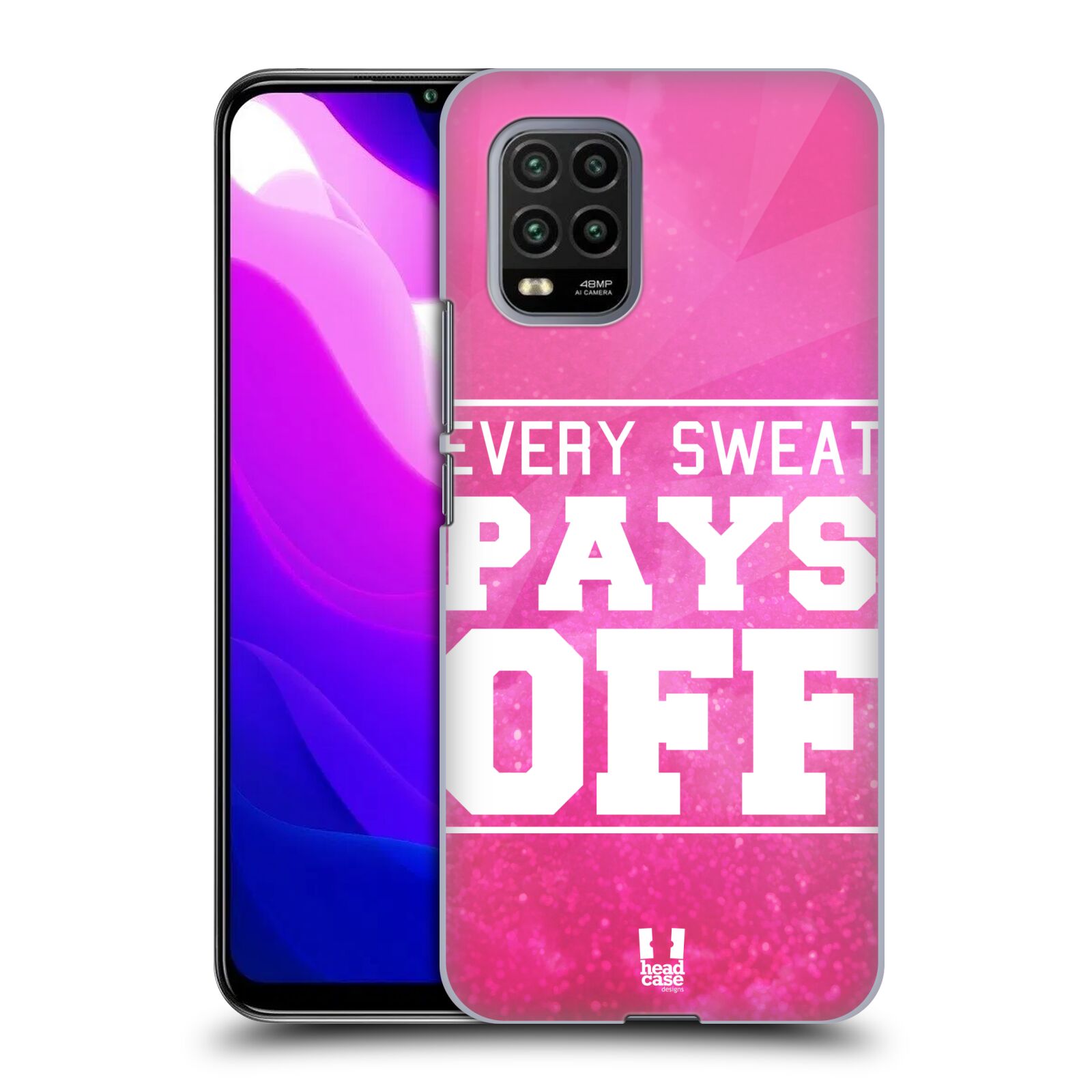 Zadní kryt, obal na mobil Xiaomi Mi 10 LITE Sportovní nápisy růžová barva POT a DŘINA