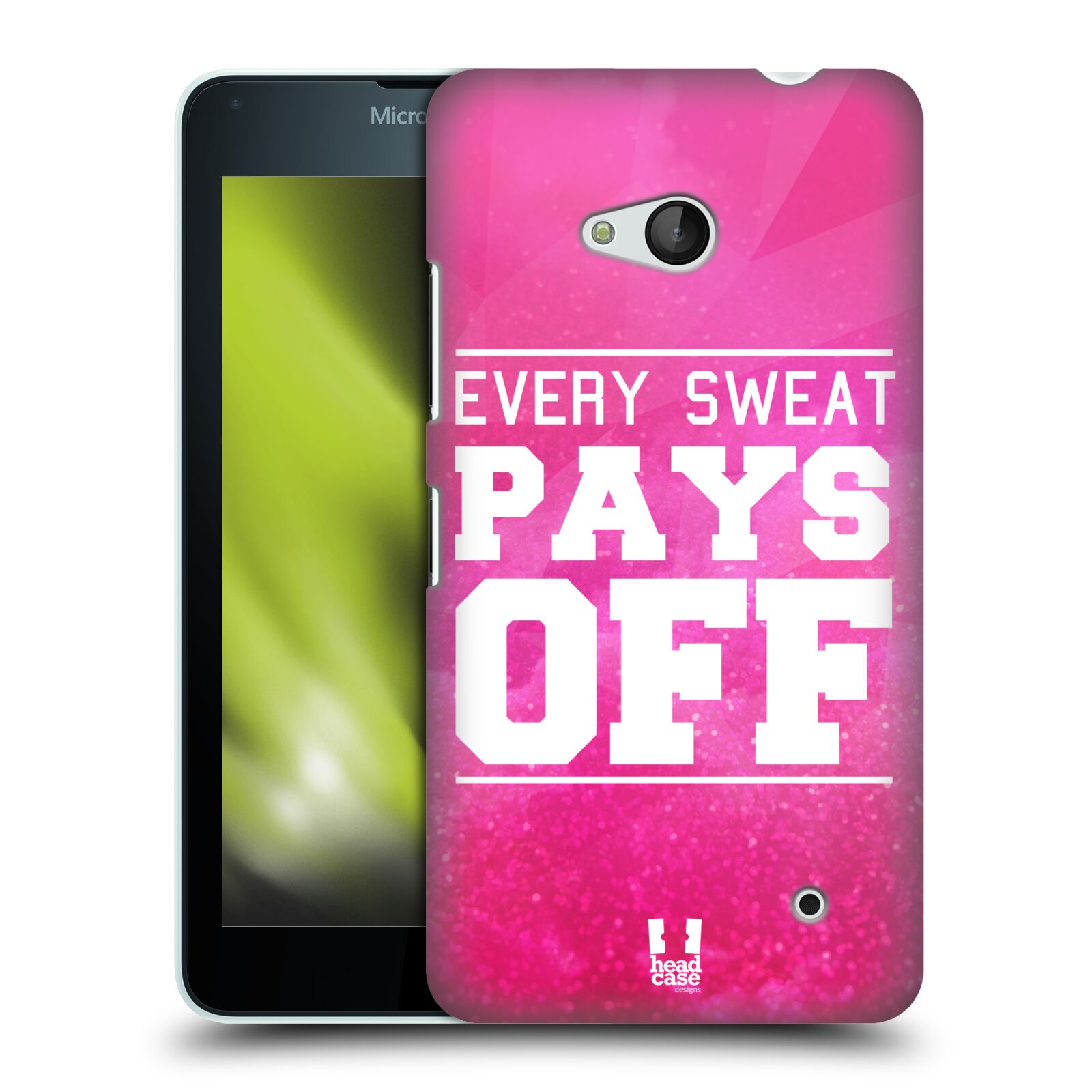 HEAD CASE plastový obal na mobil Nokia Lumia 640 Sportovní nápisy růžová barva POT a DŘINA
