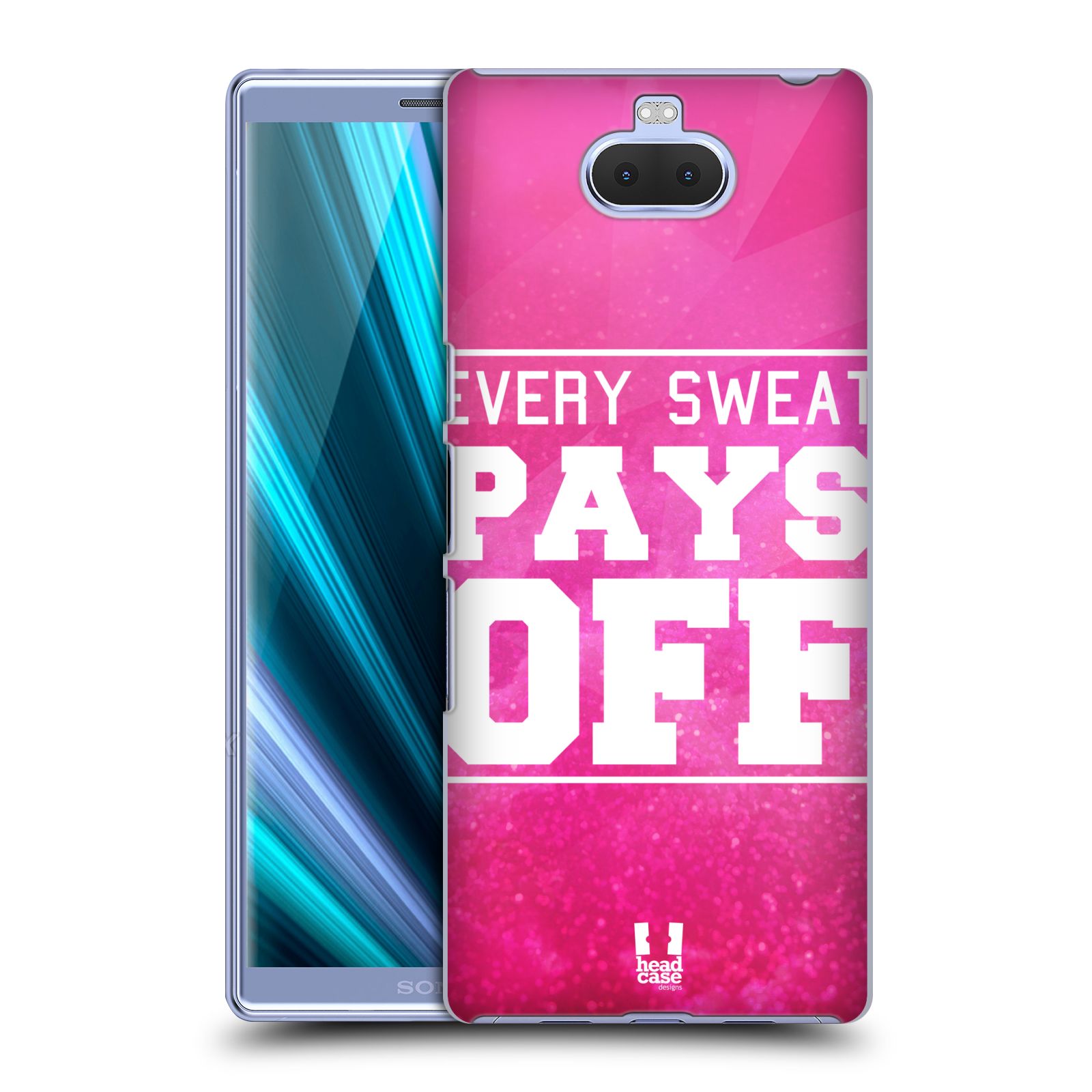 Pouzdro na mobil Sony Xperia 10 - Head Case - Sportovní nápisy růžová barva POT a DŘINA
