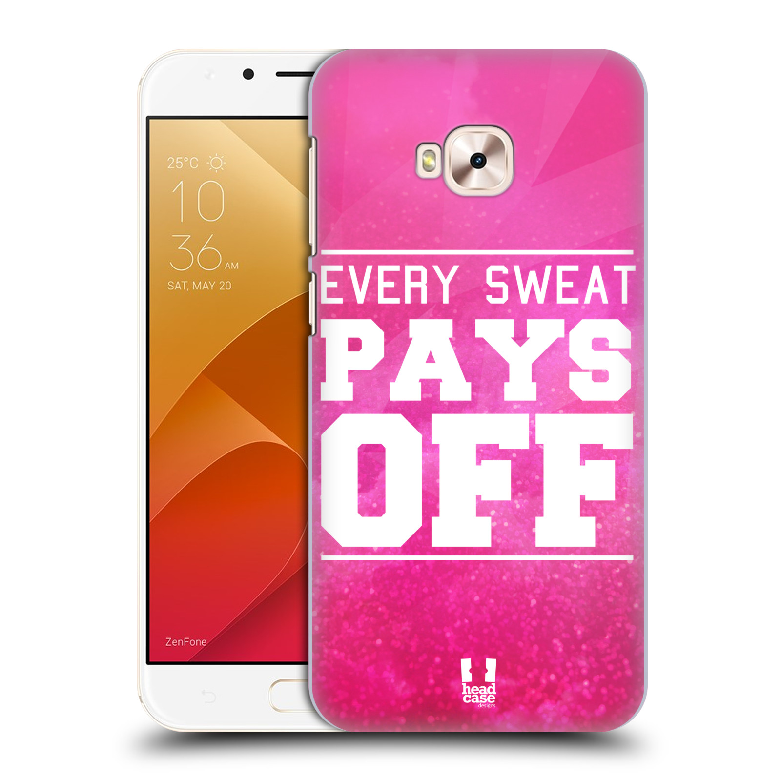HEAD CASE plastový obal na mobil Asus Zenfone 4 Selfie Pro ZD552KL Sportovní nápisy růžová barva POT a DŘINA