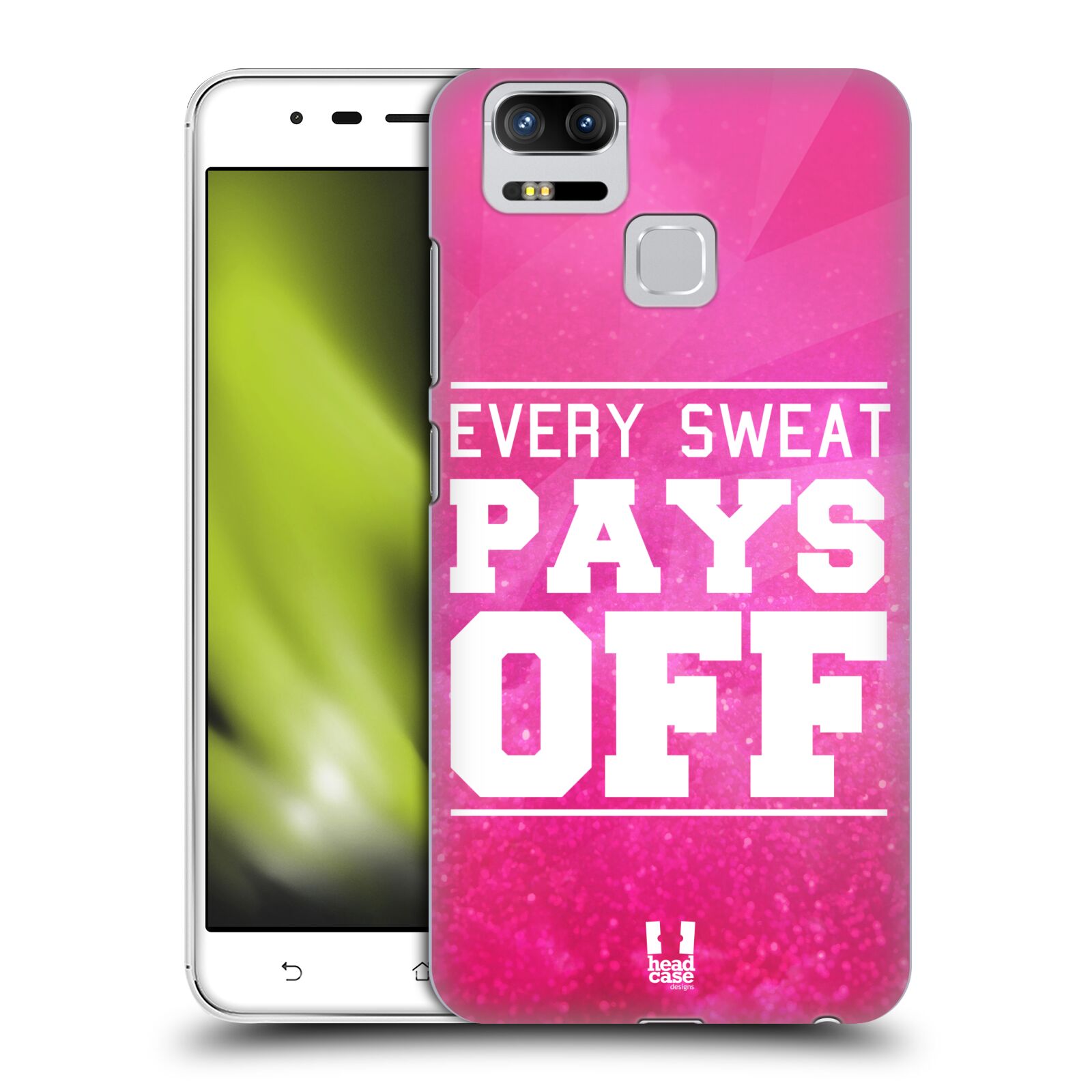 HEAD CASE plastový obal na mobil Asus Zenfone 3 Zoom ZE553KL Sportovní nápisy růžová barva POT a DŘINA