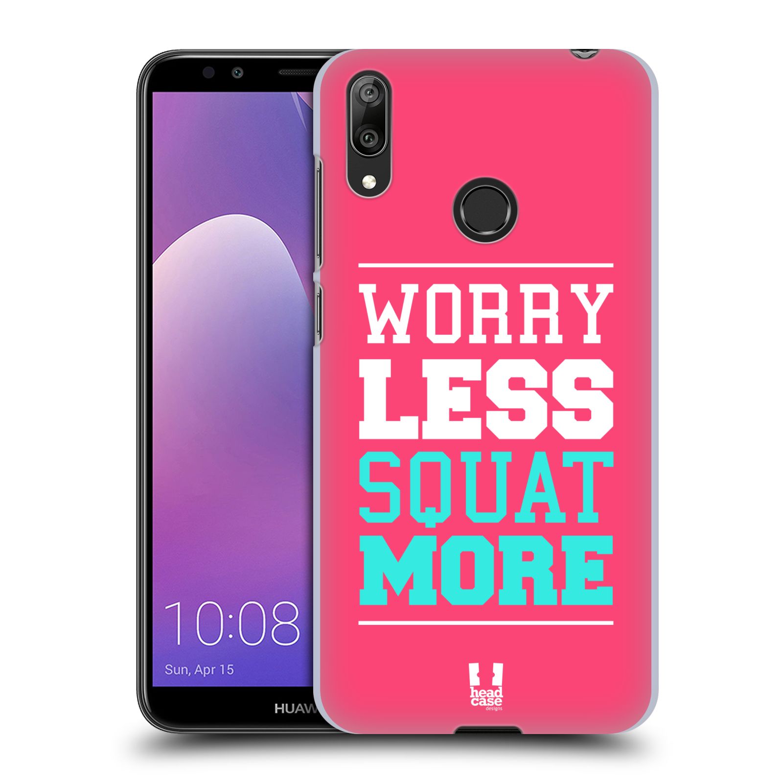 Pouzdro na mobil Huawei Y7 2019 - Head Case - Sportovní nápisy růžová barva DŘEPY