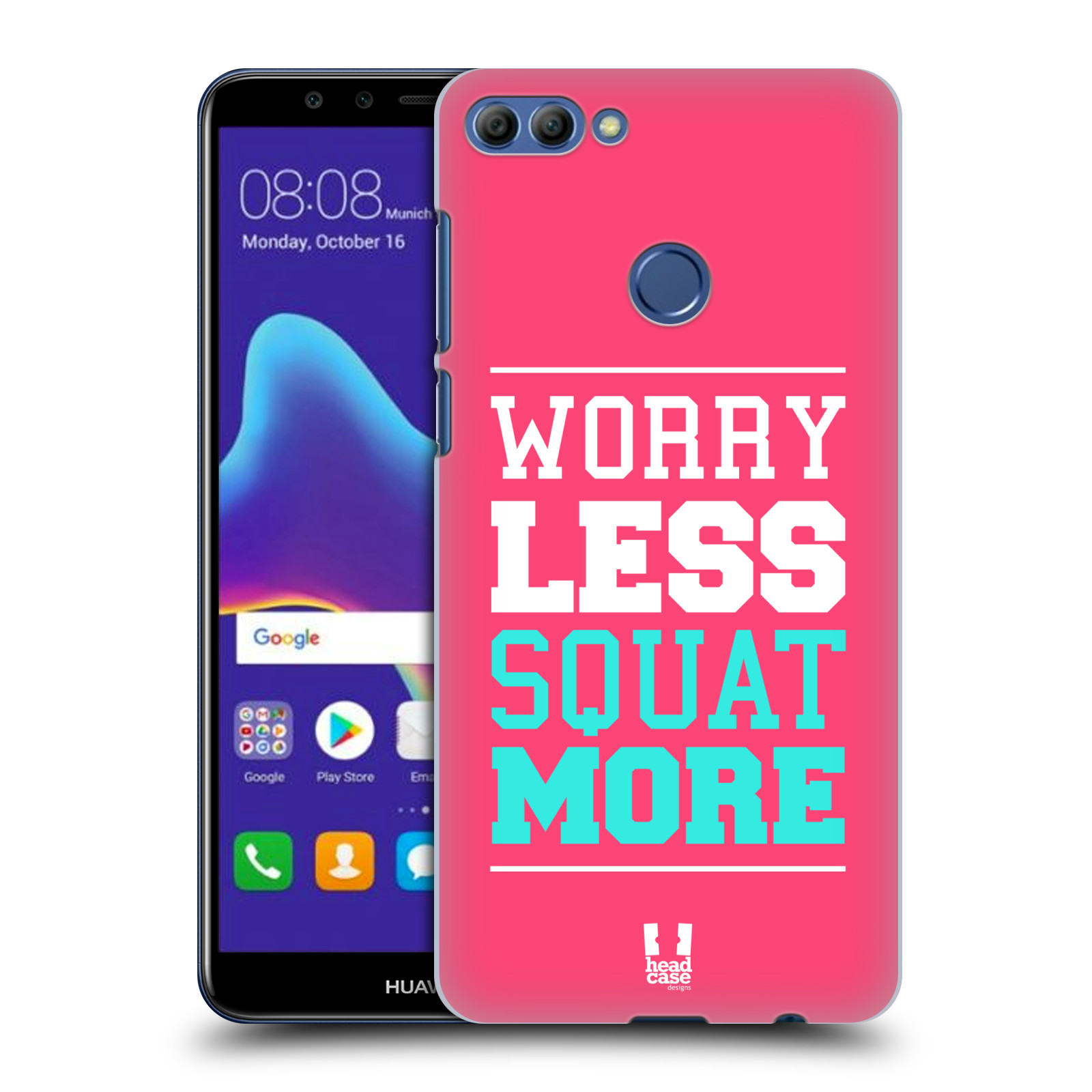 HEAD CASE plastový obal na mobil Huawei Y9 2018 Sportovní nápisy růžová barva DŘEPY