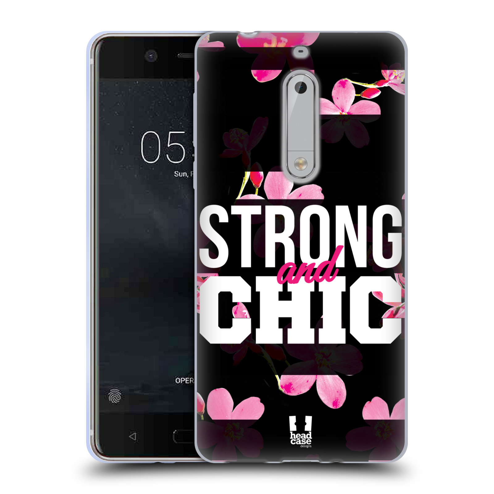 HEAD CASE silikonový obal na mobil Nokia 5 Sportovní nápisy STRONG and CHIC