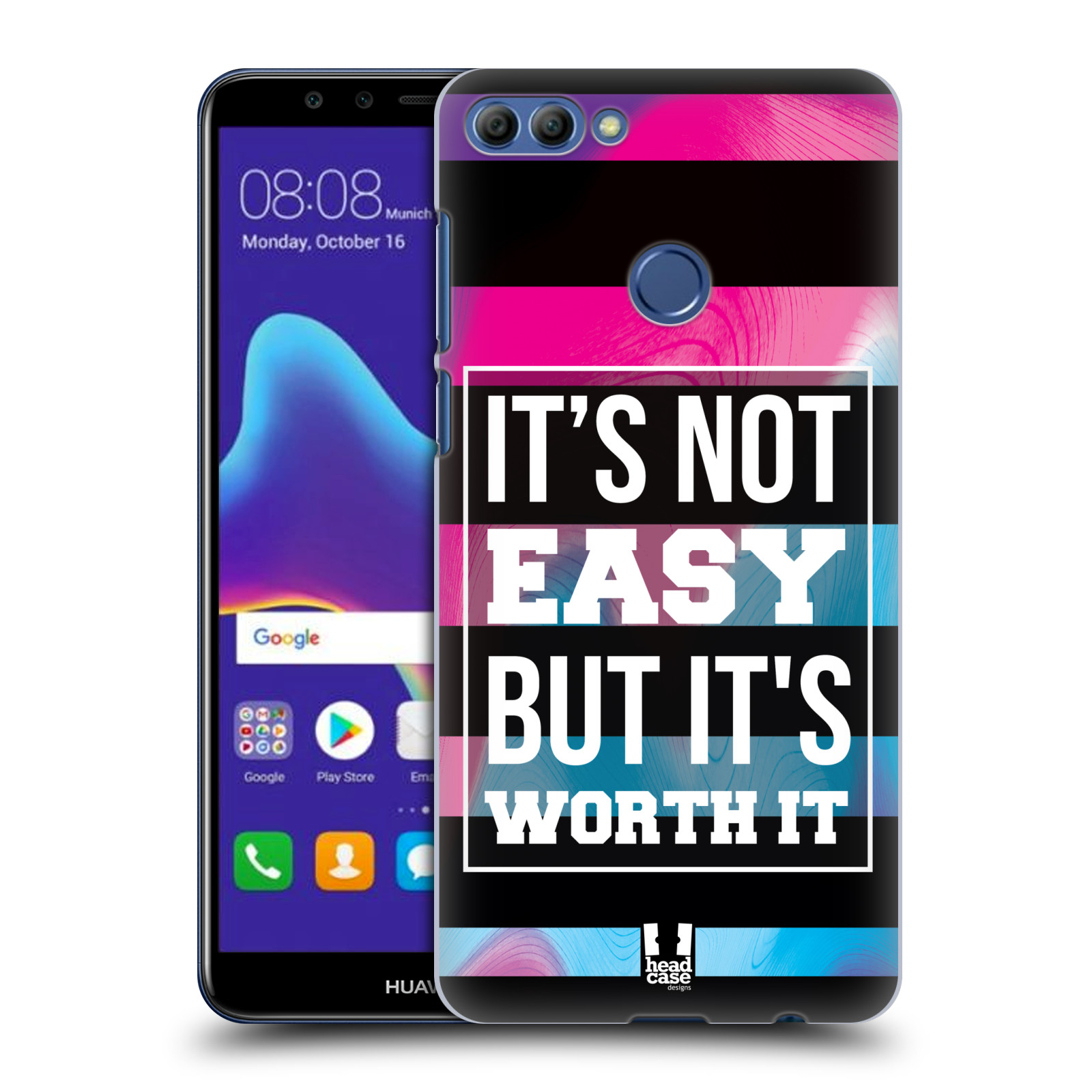 HEAD CASE plastový obal na mobil Huawei Y9 2018 Sportovní nápisy Motivační nadpis BOJ