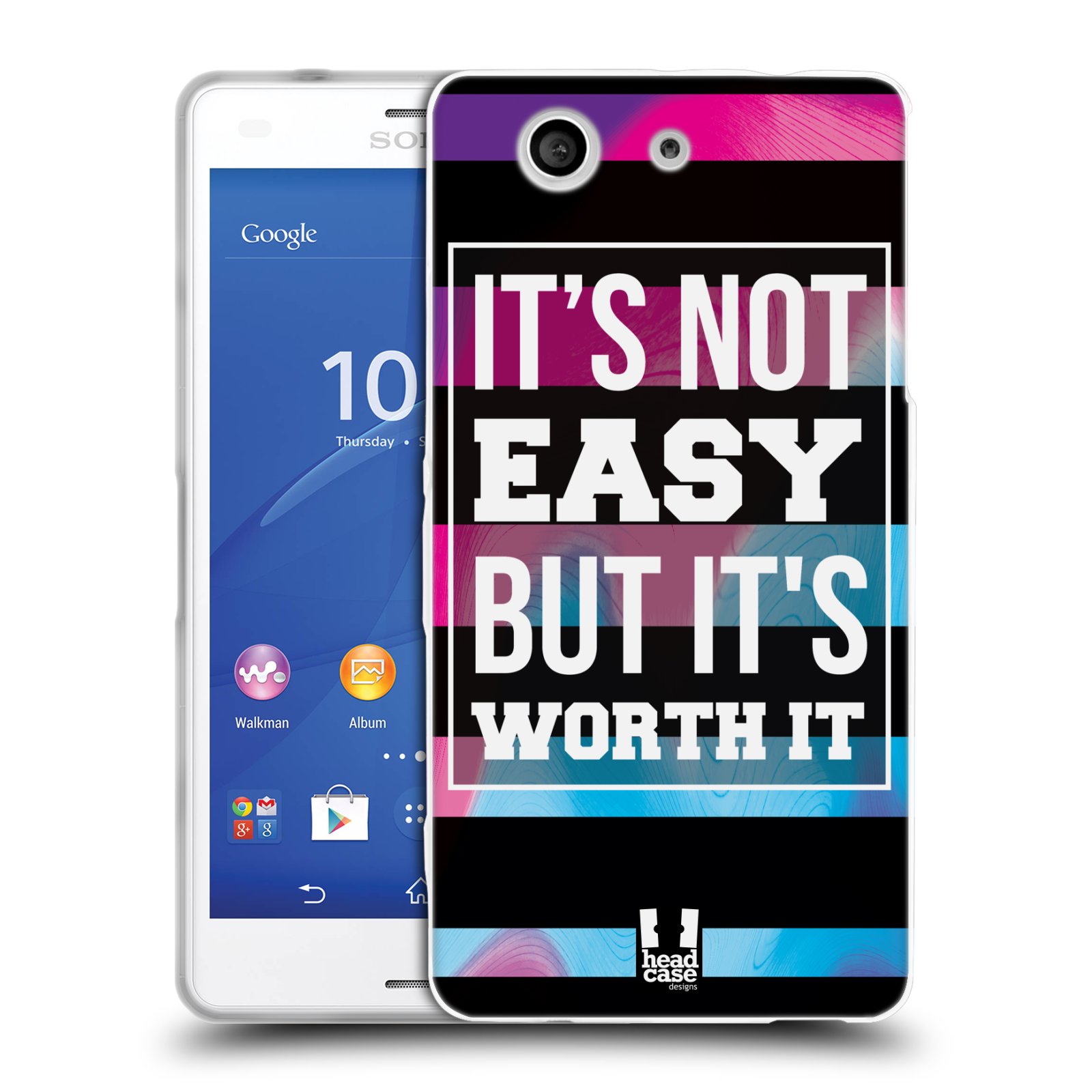 HEAD CASE silikonový obal na mobil Sony Xperia Z3 COMPACT Sportovní nápisy Motivační nadpis BOJ