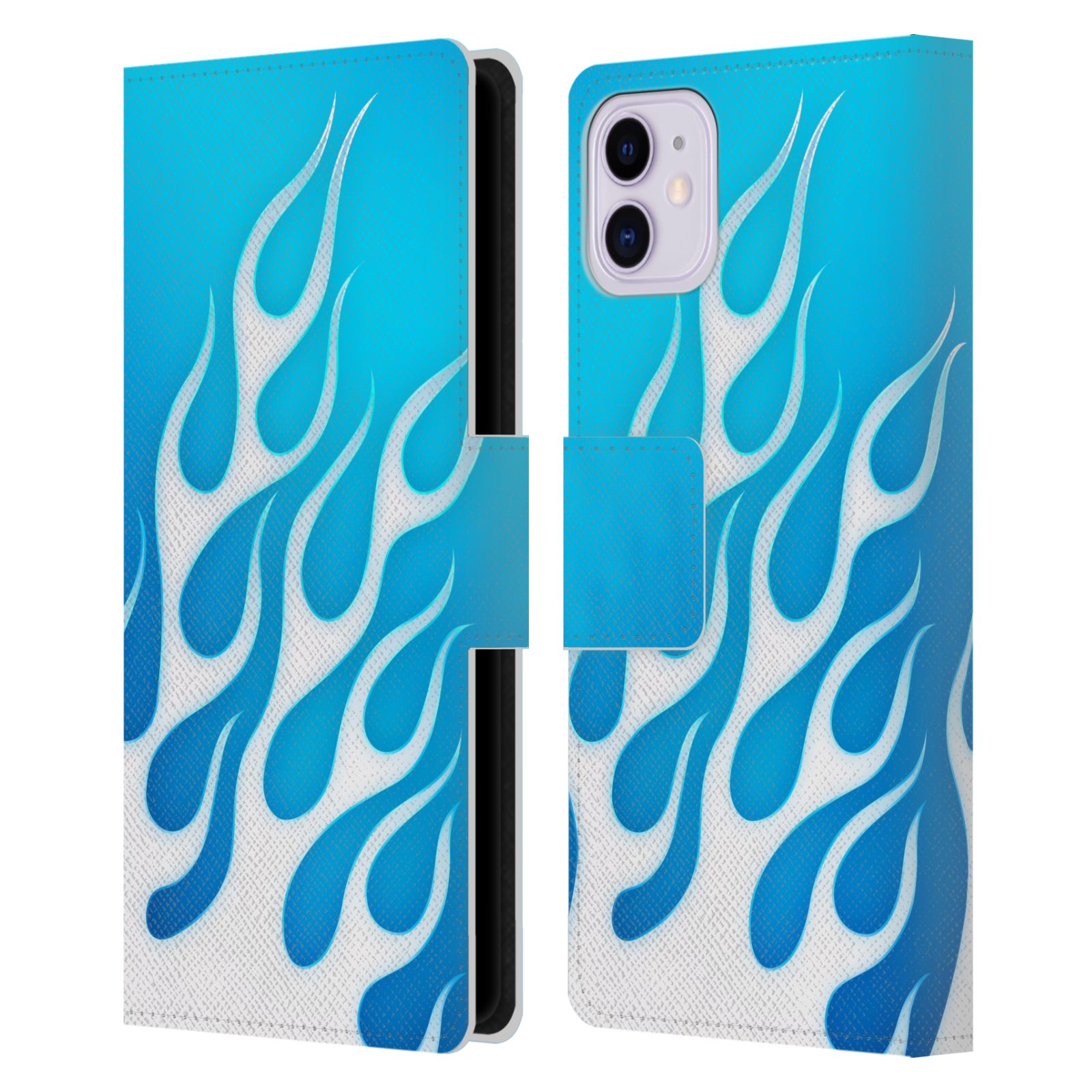 Pouzdro na mobil Apple Iphone 11 barevné ohnivé plameny mrazivě modrá