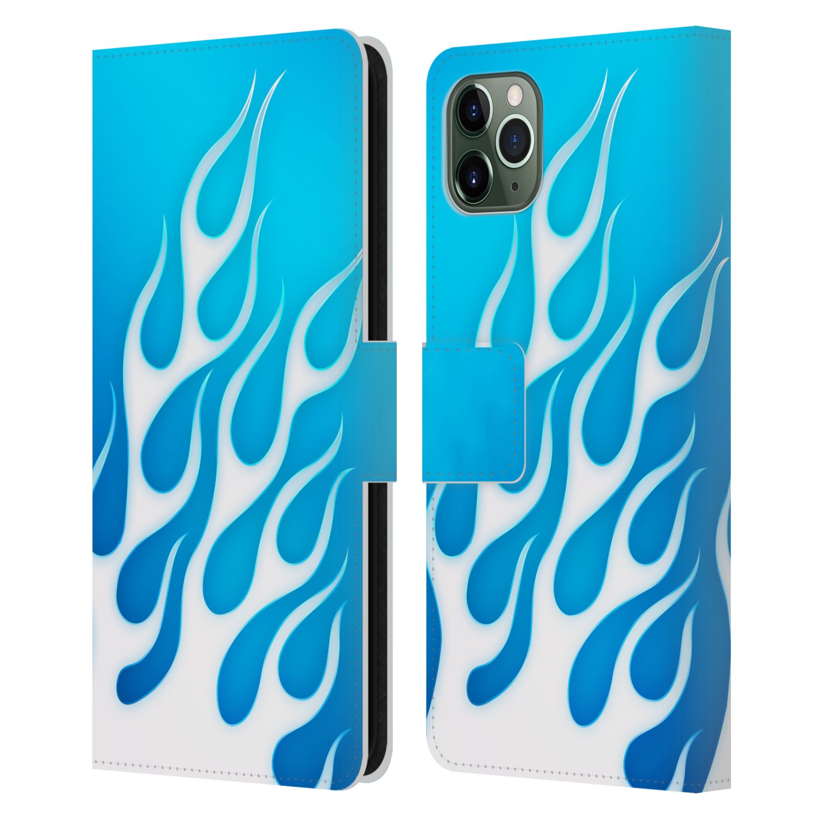 Pouzdro na mobil Apple Iphone 11 PRO MAX barevné ohnivé plameny mrazivě modrá
