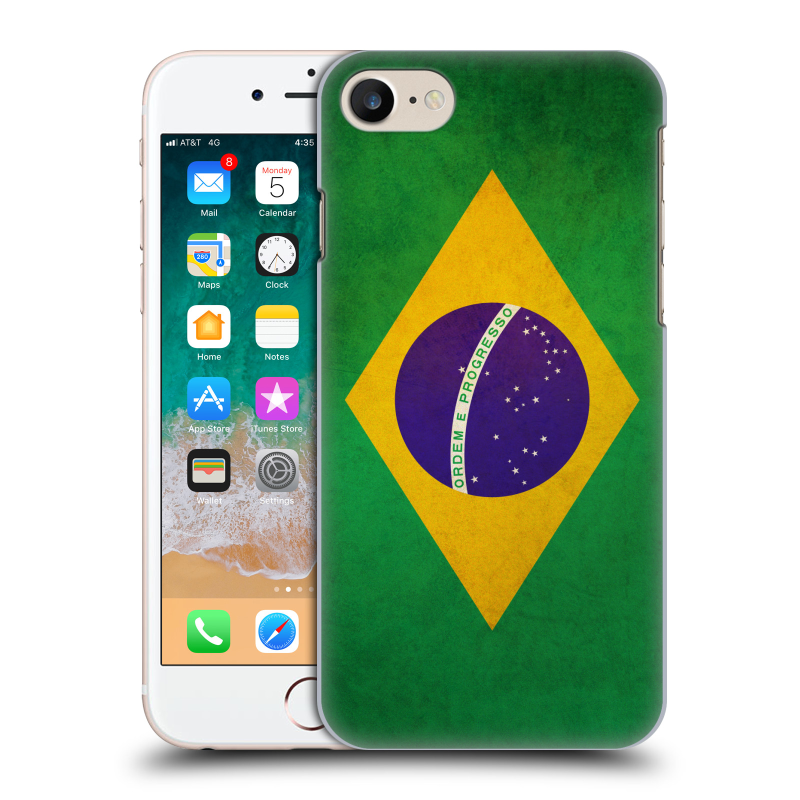 Plastové pouzdro pro mobil Apple Iphone 7/8/SE 2020 vzor VINTAGE VLAJKY BRAZÍLIE