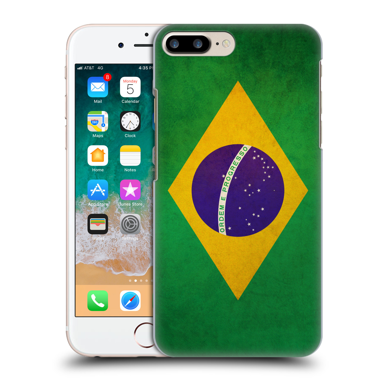 HEAD CASE plastový obal na mobil Apple Iphone 7 PLUS vzor VINTAGE VLAJKY BRAZÍLIE