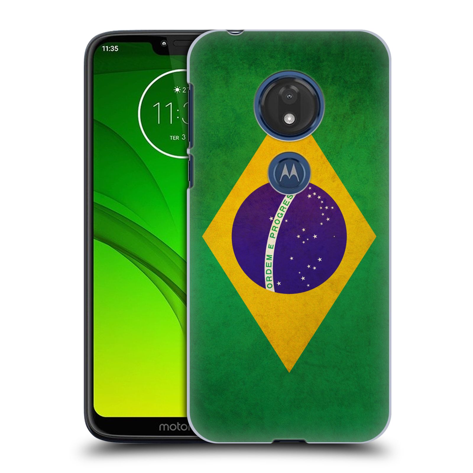 Pouzdro na mobil Motorola Moto G7 Play vzor VINTAGE VLAJKY BRAZÍLIE