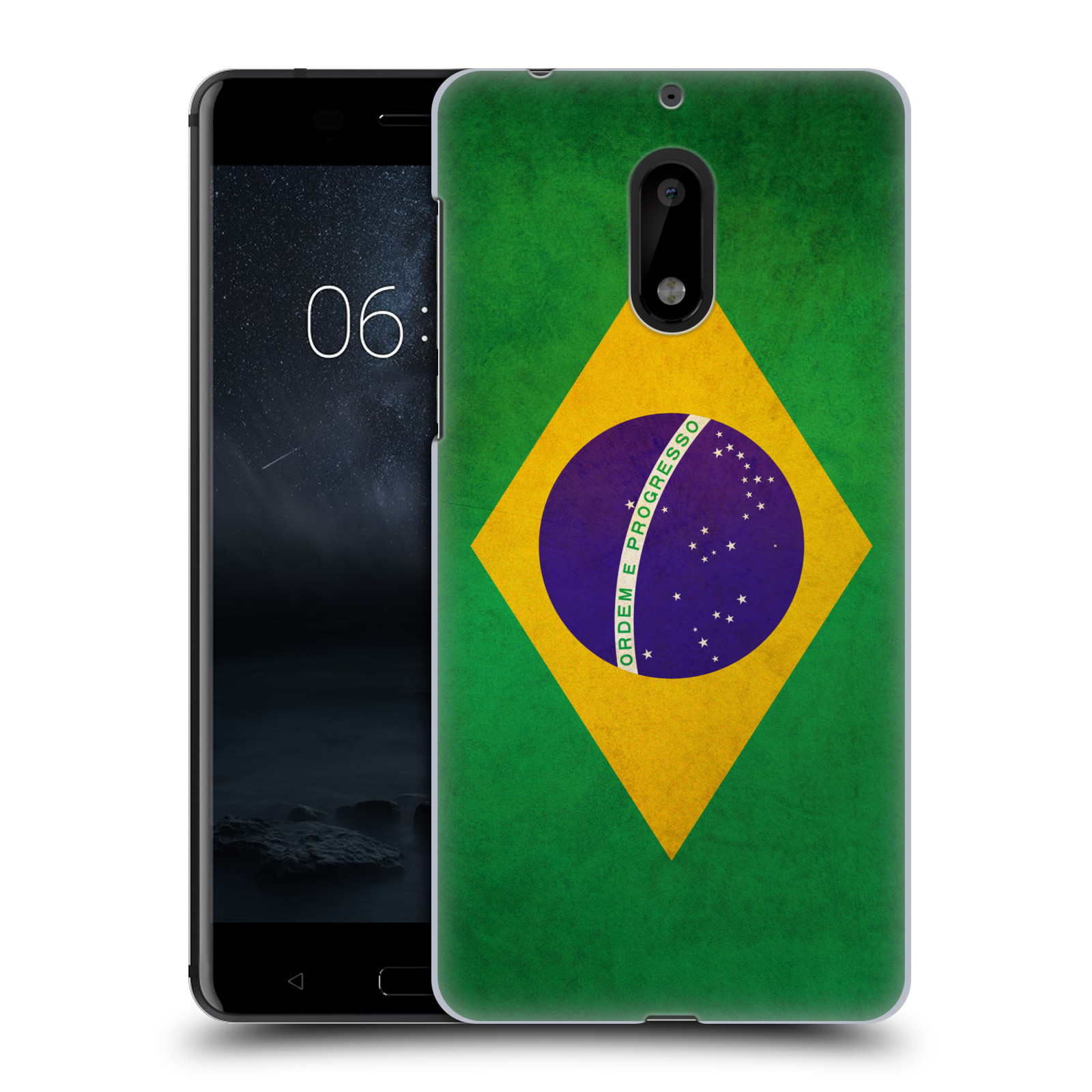 HEAD CASE plastový obal na mobil Nokia 6 vzor VINTAGE VLAJKY BRAZÍLIE