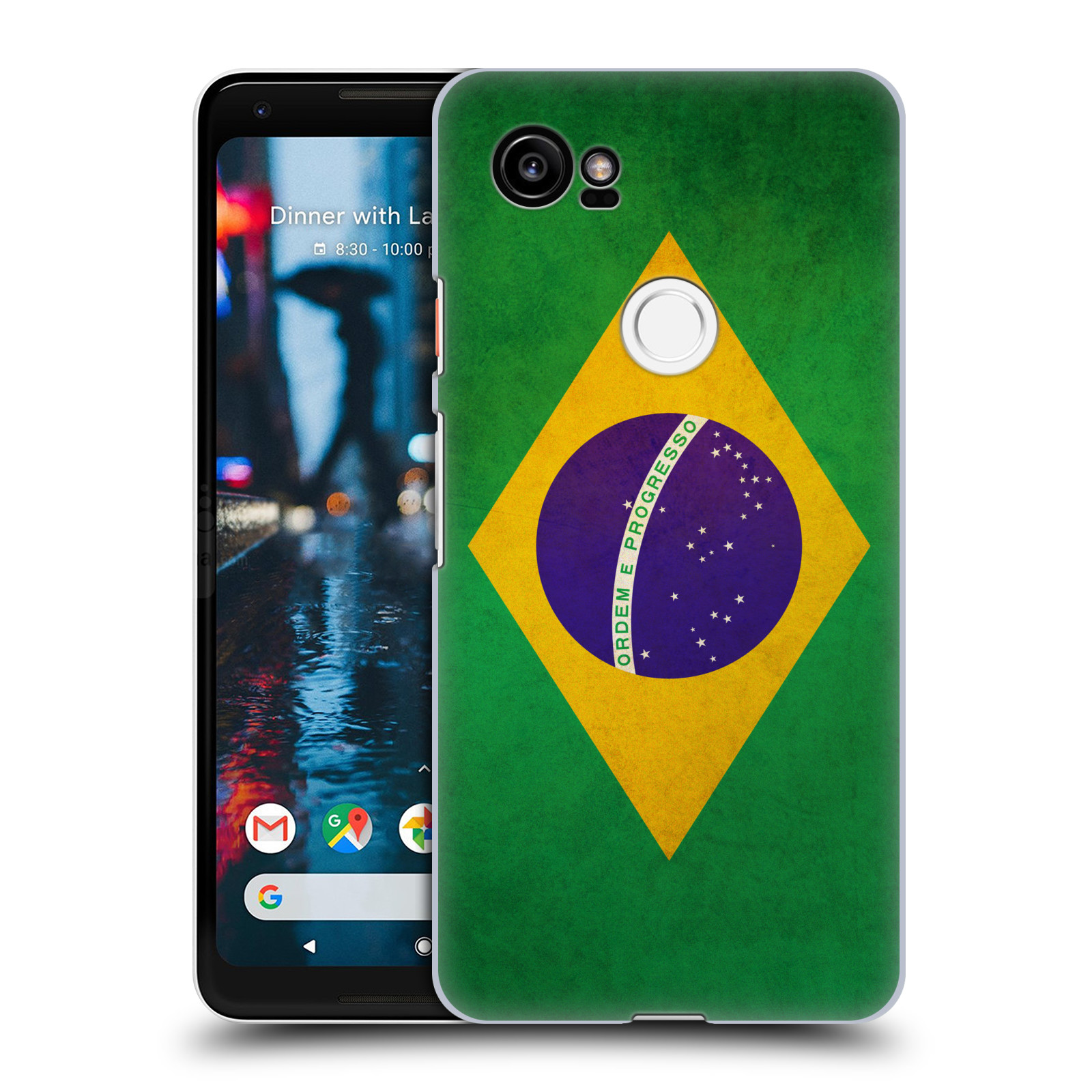 HEAD CASE plastový obal na mobil Google Pixel 2 XL vzor VINTAGE VLAJKY BRAZÍLIE