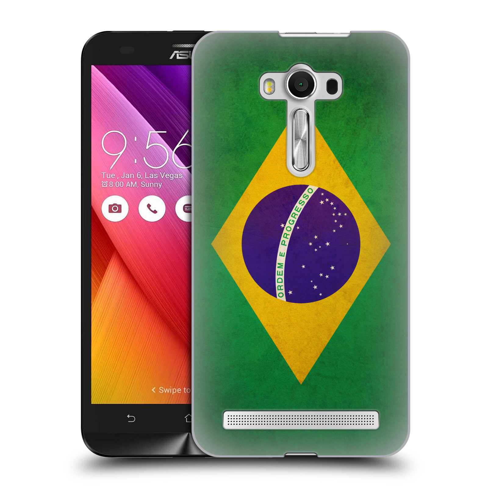 HEAD CASE plastový obal na mobil Asus Zenfone 2 LASER (5,5 displej ZE550KL) vzor VINTAGE VLAJKY BRAZÍLIE