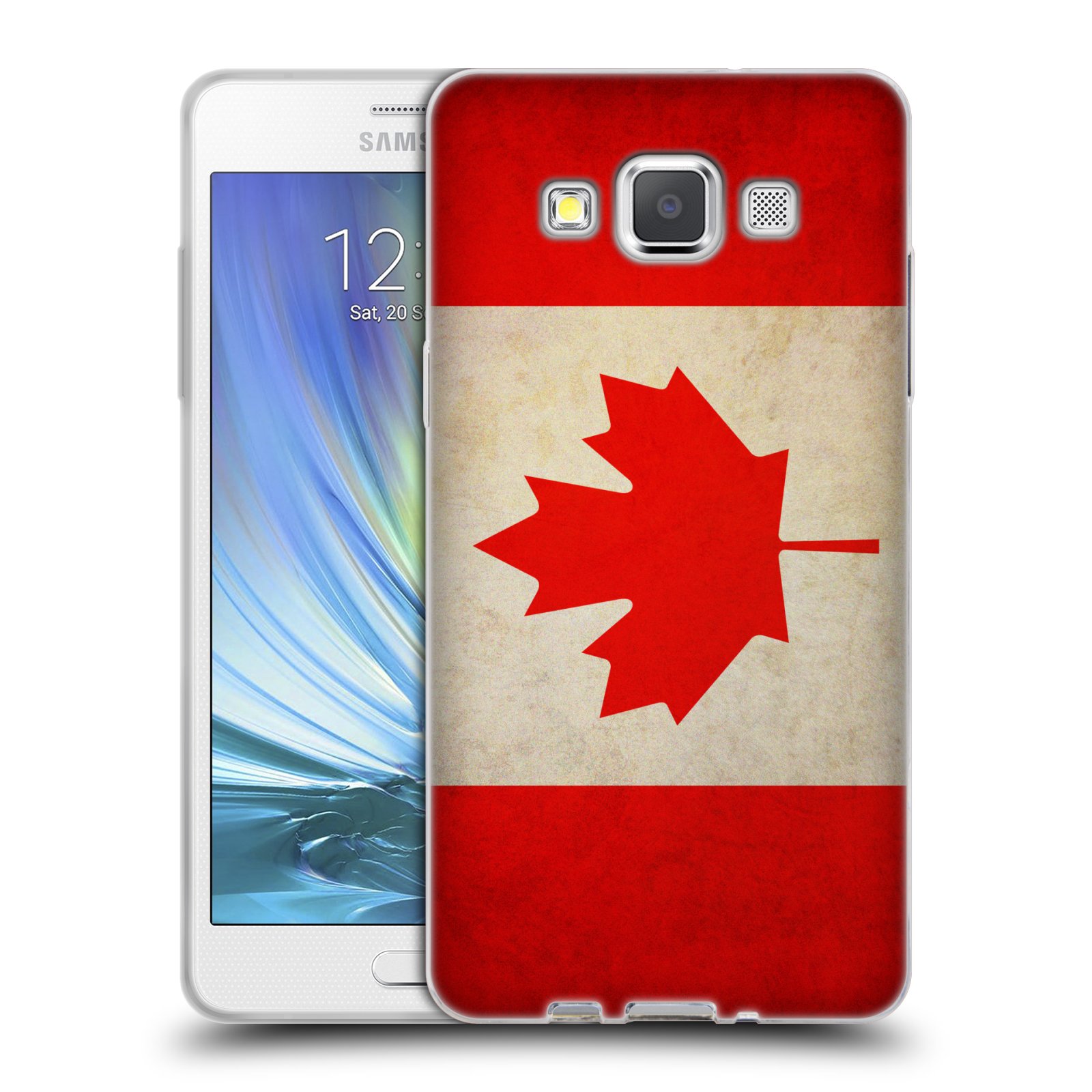 HEAD CASE silikonový obal na mobil Samsung Galaxy A5 vzor VINTAGE VLAJKY KANADA