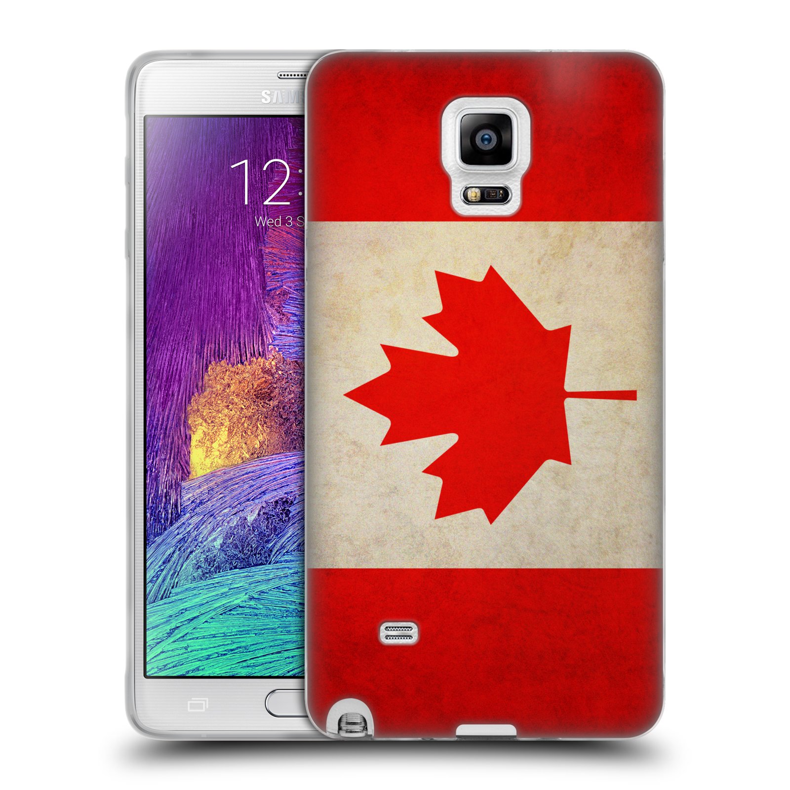 HEAD CASE silikonový obal na mobil Samsung Galaxy Note 4 (N910) vzor VINTAGE VLAJKY KANADA