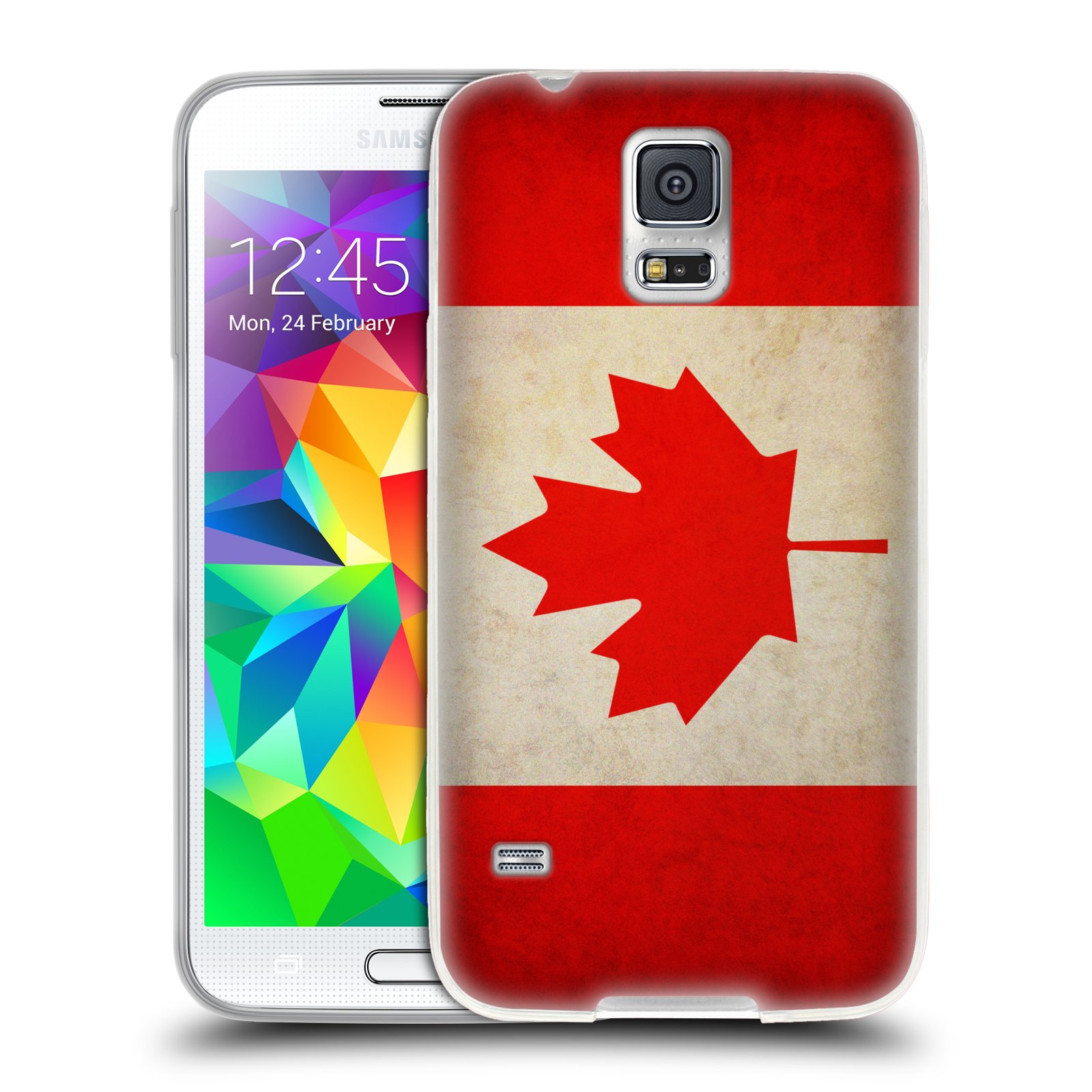 HEAD CASE silikonový obal na mobil Samsung Galaxy S5/S5 NEO vzor VINTAGE VLAJKY KANADA