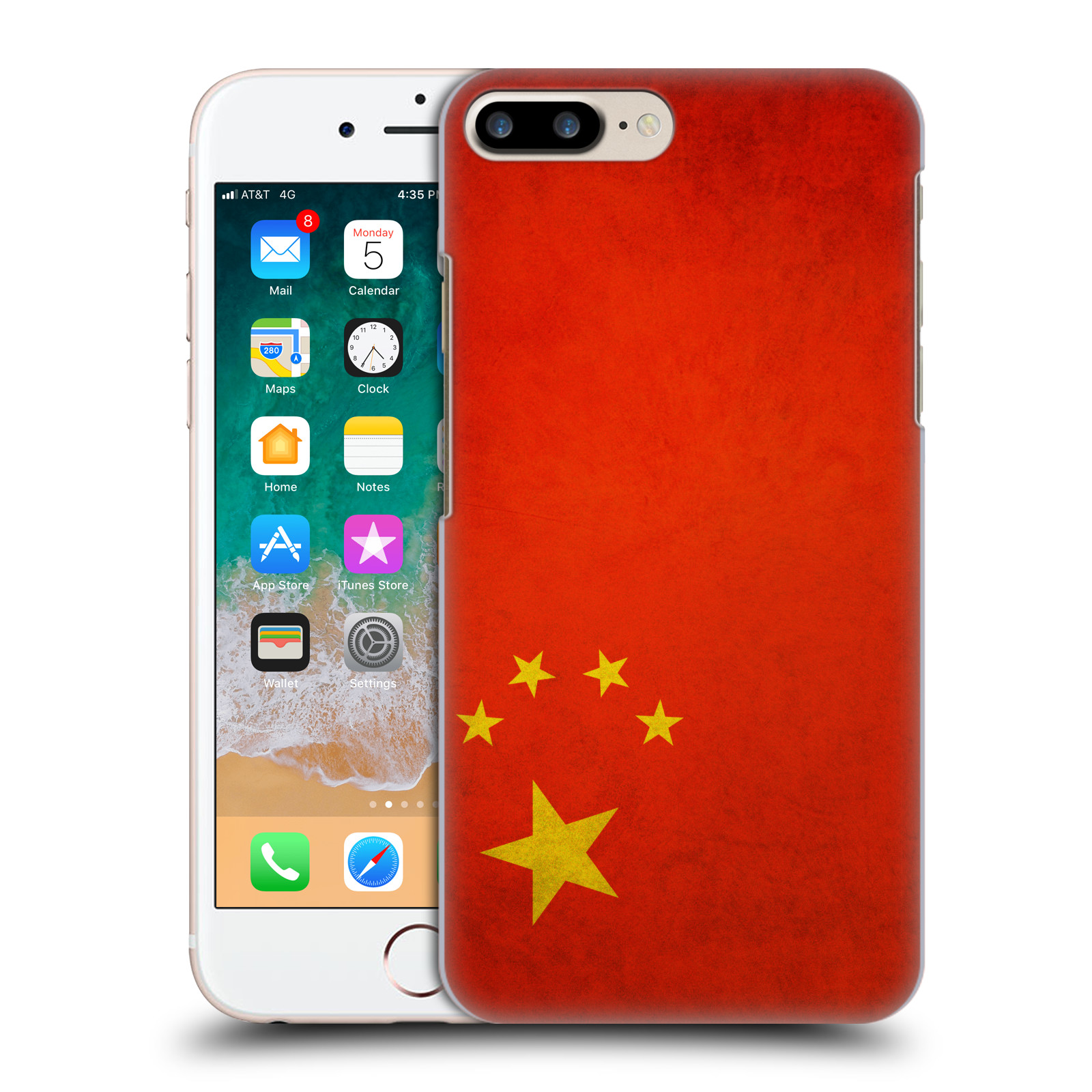 Plastové pouzdro pro mobil Apple Iphone 8 PLUS vzor VINTAGE VLAJKY ČÍNA