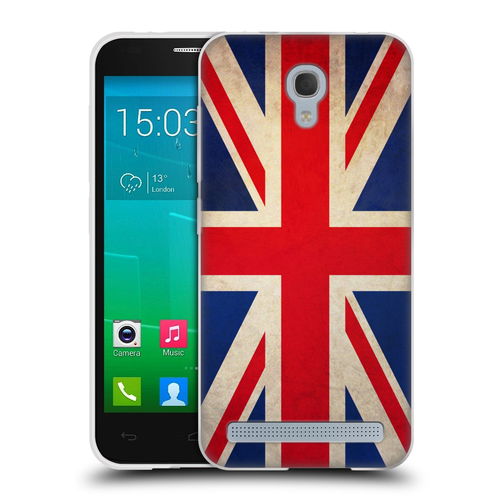 HEAD CASE silikonový obal na mobil Alcatel Idol 2 MINI S 6036Y vzor VINTAGE VLAJKY VELKÁ BRITÁNIE