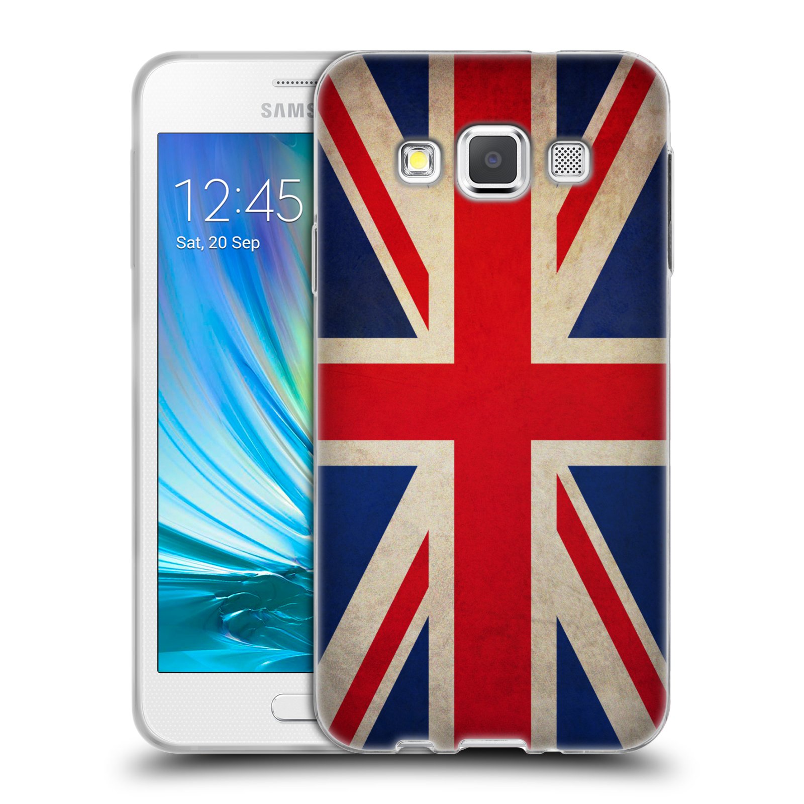 HEAD CASE silikonový obal na mobil Samsung Galaxy A3 vzor VINTAGE VLAJKY VELKÁ BRITÁNIE
