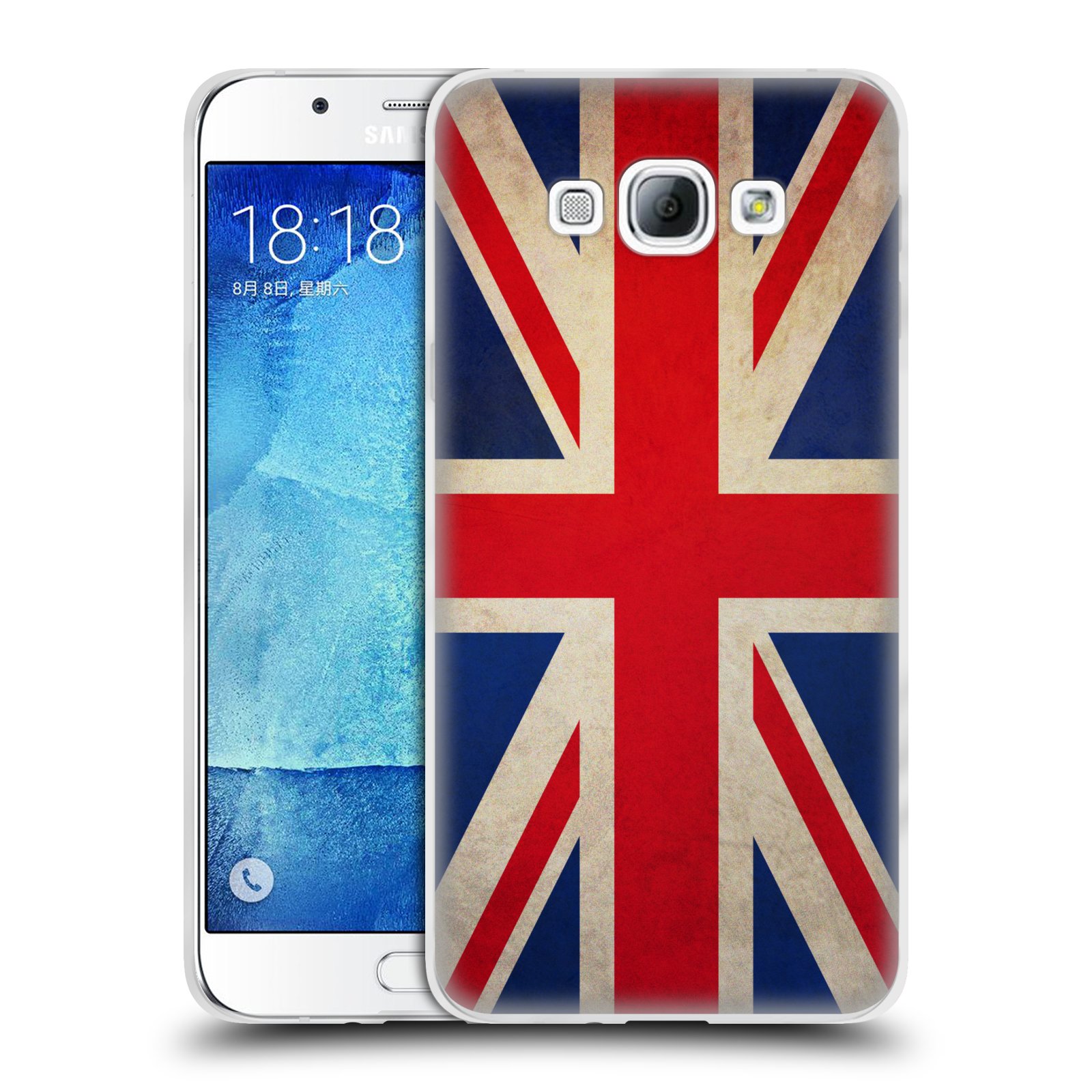 HEAD CASE silikonový obal na mobil Samsung Galaxy A8 vzor VINTAGE VLAJKY VELKÁ BRITÁNIE