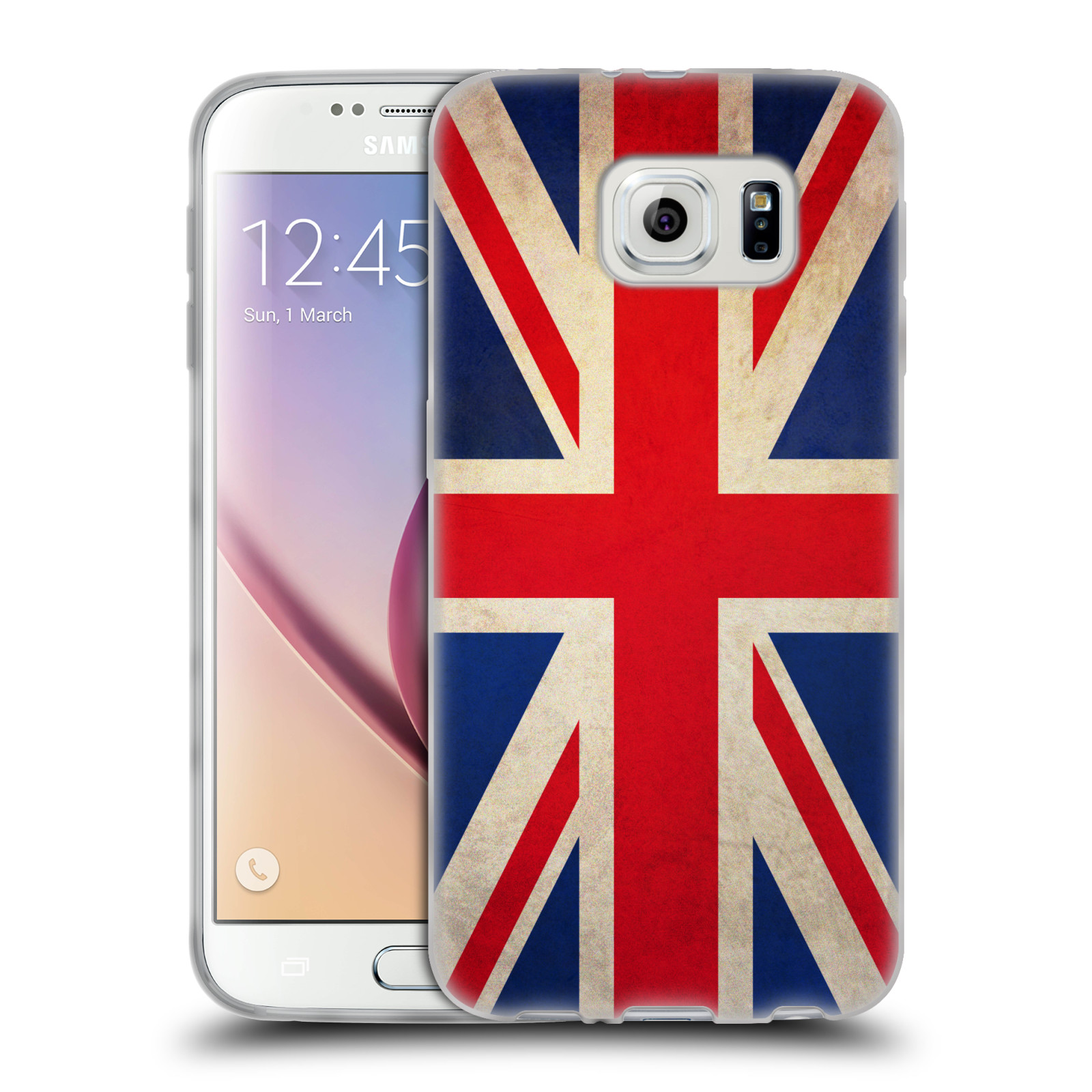 HEAD CASE silikonový obal na mobil Samsung Galaxy S6 vzor VINTAGE VLAJKY VELKÁ BRITÁNIE