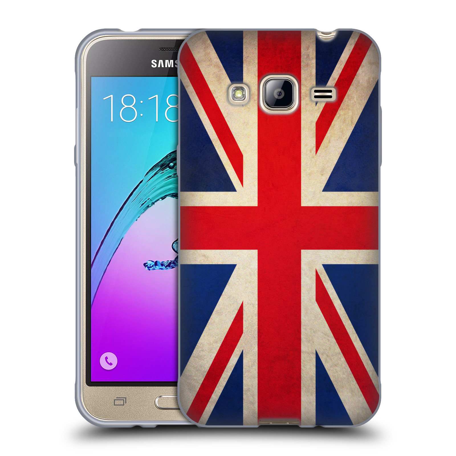 HEAD CASE silikonový obal na mobil Samsung Galaxy J3, J3 2016 vzor VINTAGE VLAJKY VELKÁ BRITÁNIE