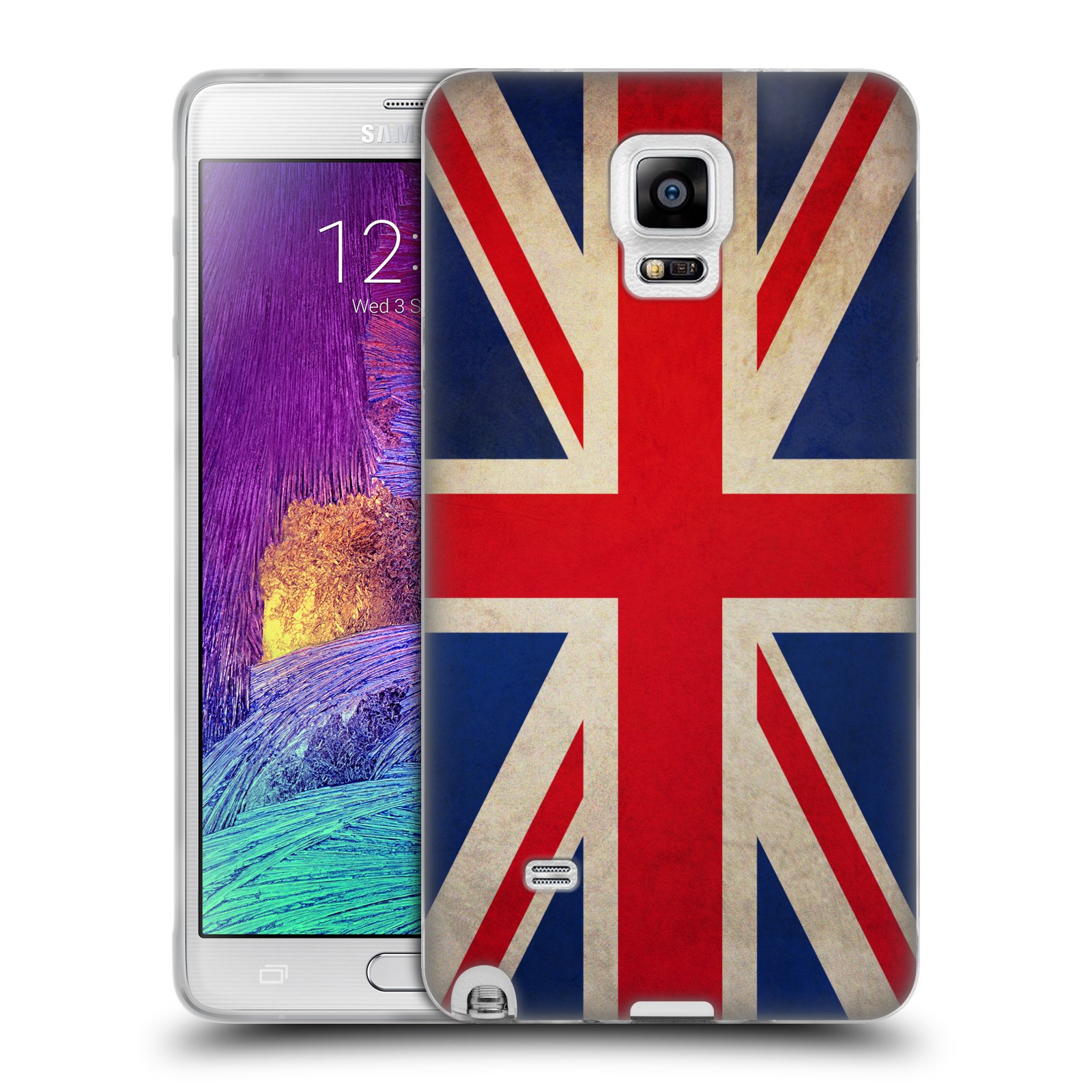 HEAD CASE silikonový obal na mobil Samsung Galaxy Note 4 (N910) vzor VINTAGE VLAJKY VELKÁ BRITÁNIE