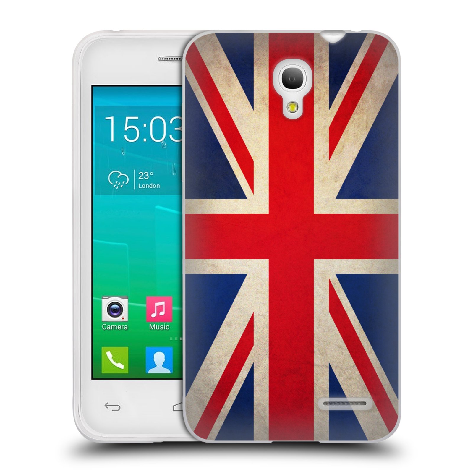 HEAD CASE silikonový obal na mobil Alcatel POP S3 OT-5050Y vzor VINTAGE VLAJKY VELKÁ BRITÁNIE