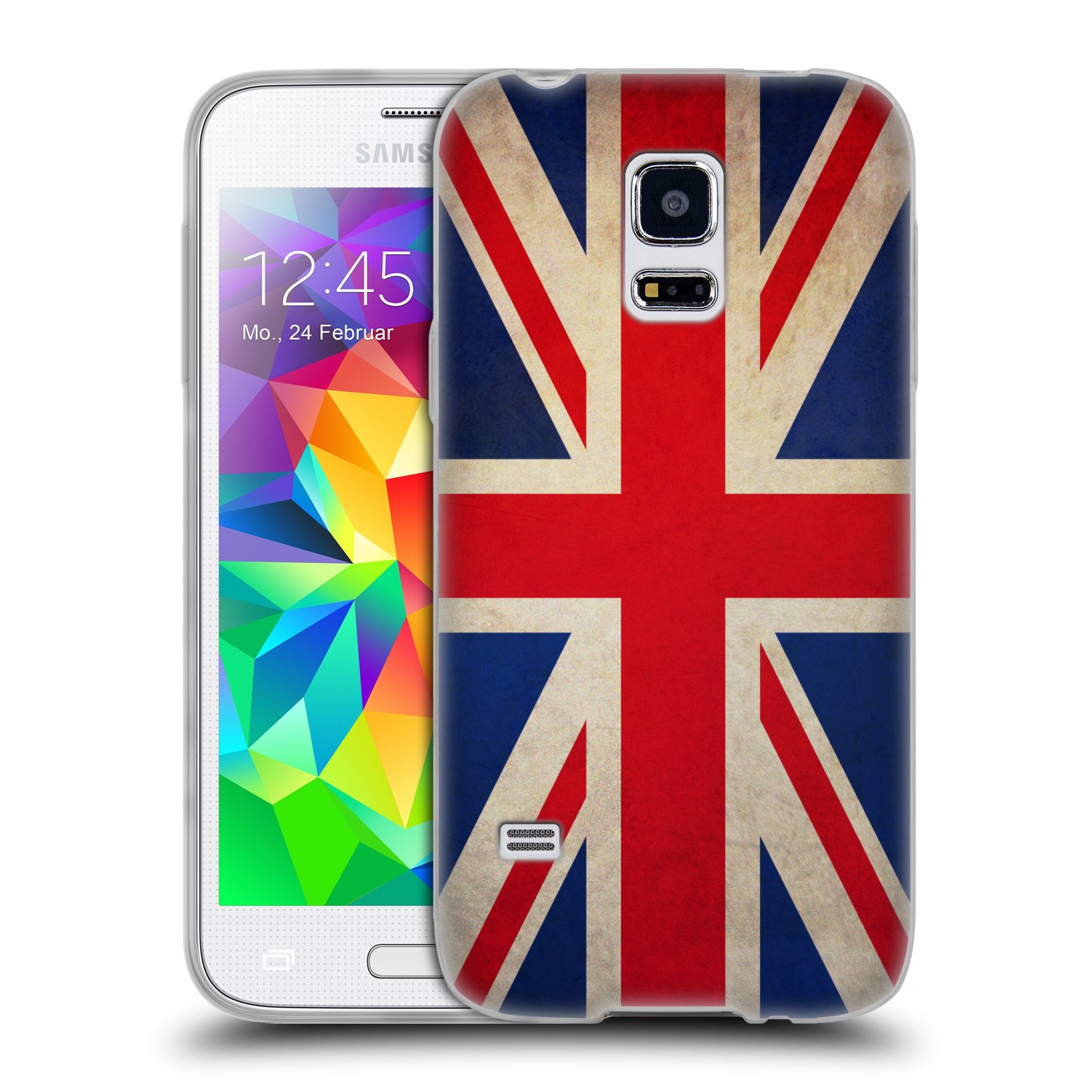 HEAD CASE silikonový obal na mobil Samsung Galaxy S5 MINI vzor VINTAGE VLAJKY VELKÁ BRITÁNIE