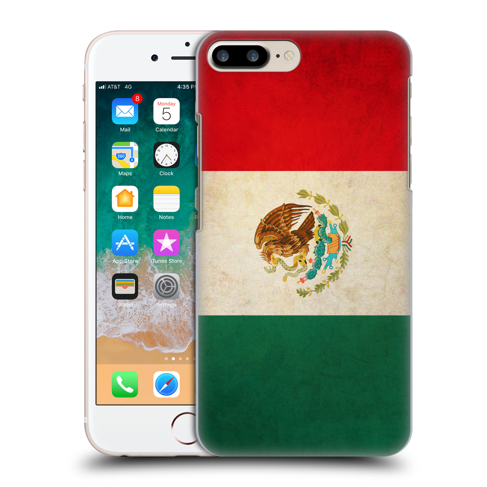 Plastové pouzdro pro mobil Apple Iphone 8 PLUS vzor VINTAGE VLAJKY MEXIKO