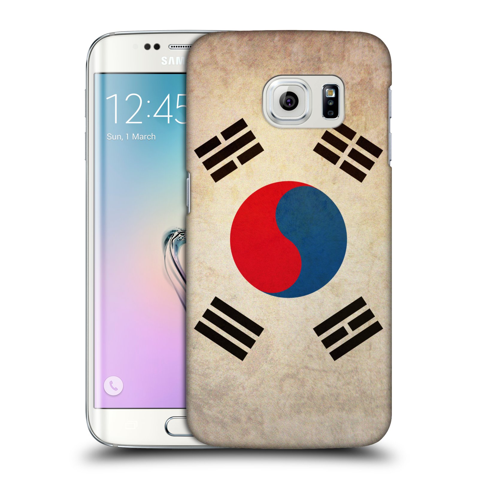 HEAD CASE plastový obal na mobil SAMSUNG Galaxy S6 EDGE (G9250, G925, G925F) vzor VINTAGE VLAJKY JIŽNÍ KOREA