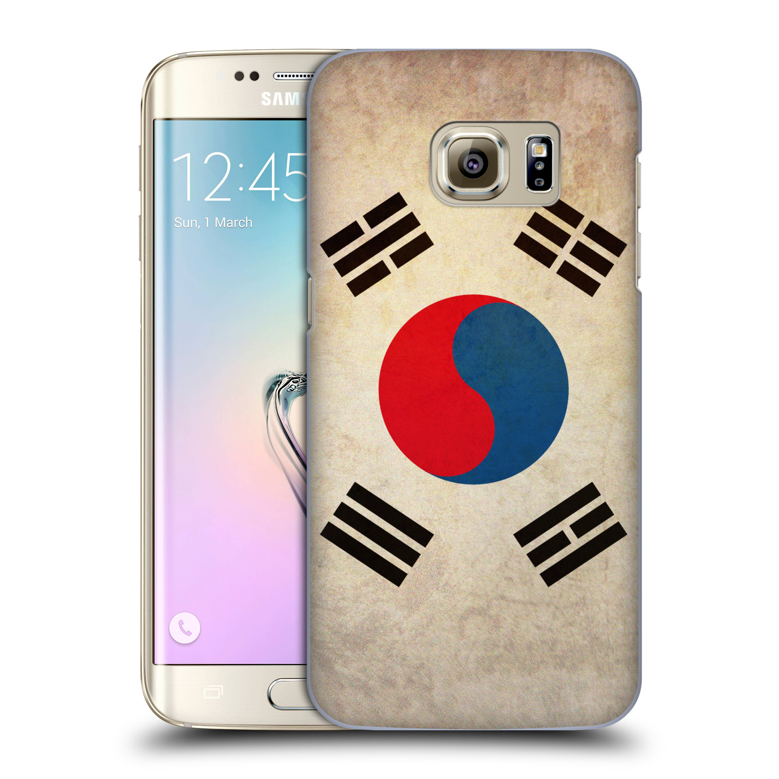 HEAD CASE plastový obal na mobil SAMSUNG GALAXY S7 EDGE vzor VINTAGE VLAJKY JIŽNÍ KOREA