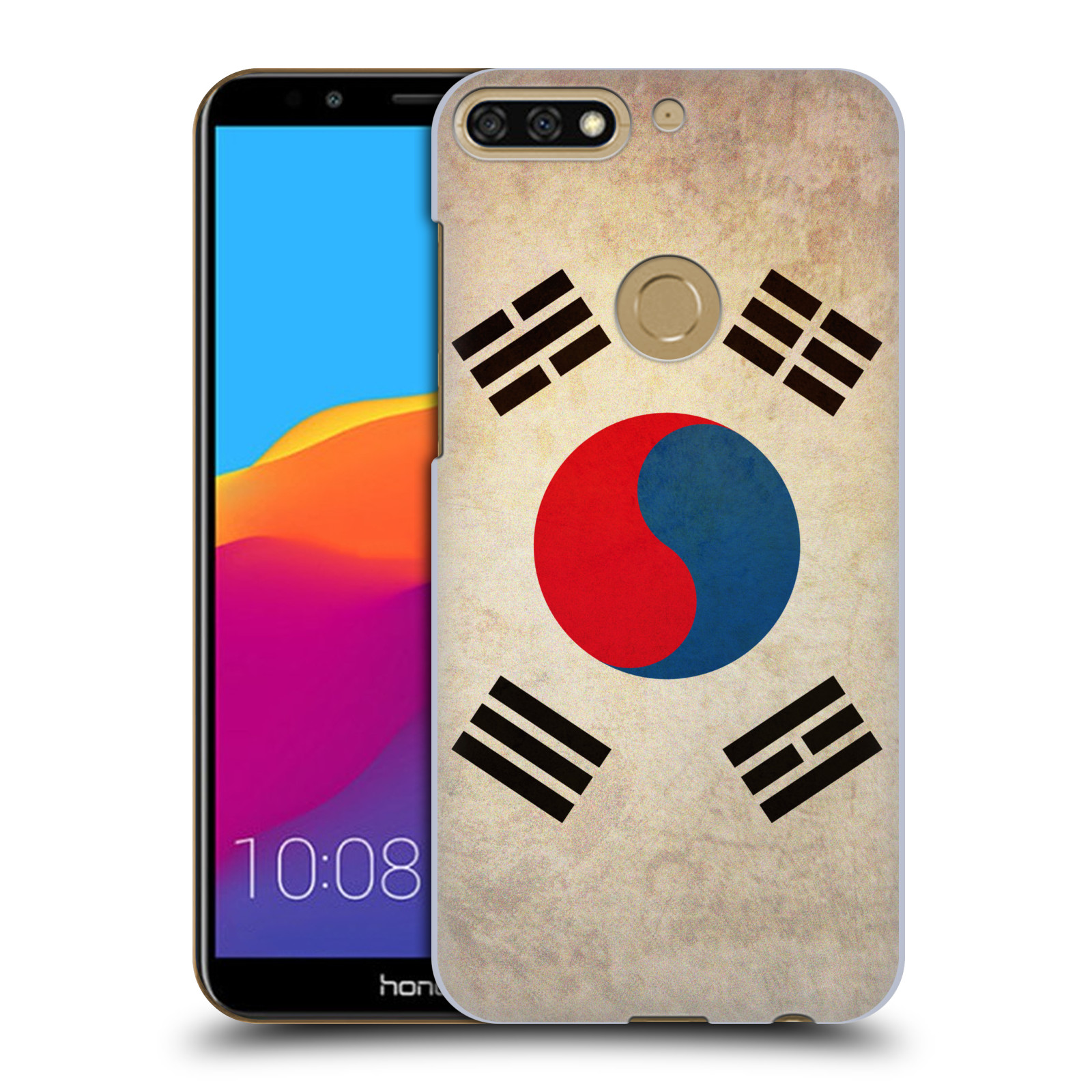 HEAD CASE plastový obal na mobil Honor 7c vzor VINTAGE VLAJKY JIŽNÍ KOREA