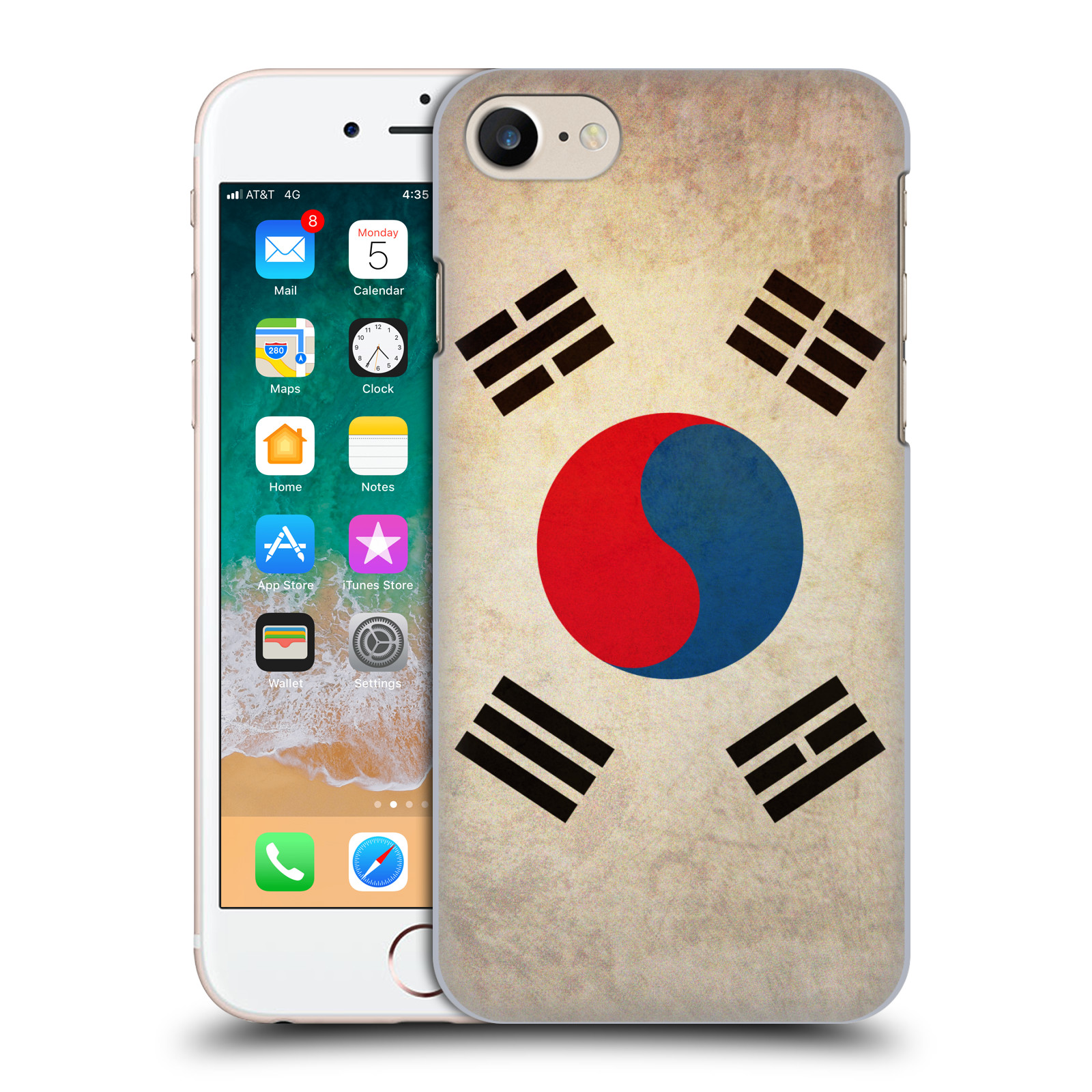 Plastové pouzdro pro mobil Apple Iphone 7/8/SE 2020 vzor VINTAGE VLAJKY JIŽNÍ KOREA