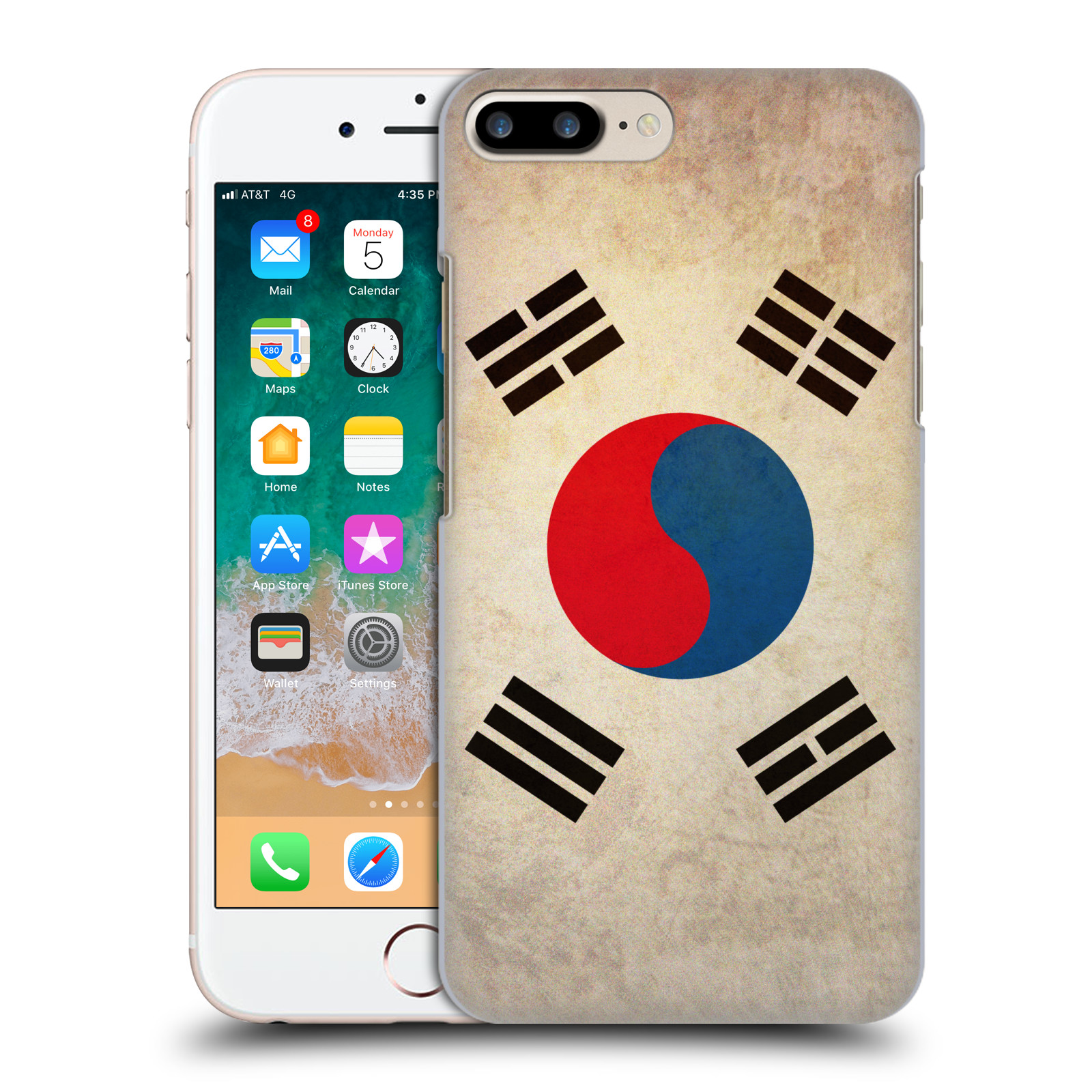 HEAD CASE plastový obal na mobil Apple Iphone 7 PLUS vzor VINTAGE VLAJKY JIŽNÍ KOREA