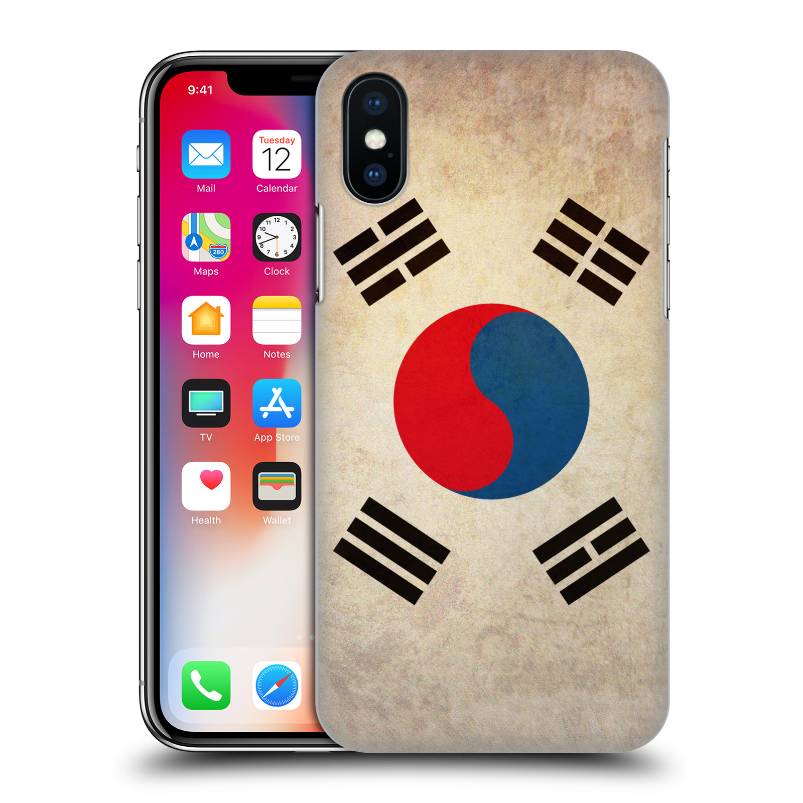 HEAD CASE plastový obal na mobil Apple Iphone X / XS vzor VINTAGE VLAJKY JIŽNÍ KOREA