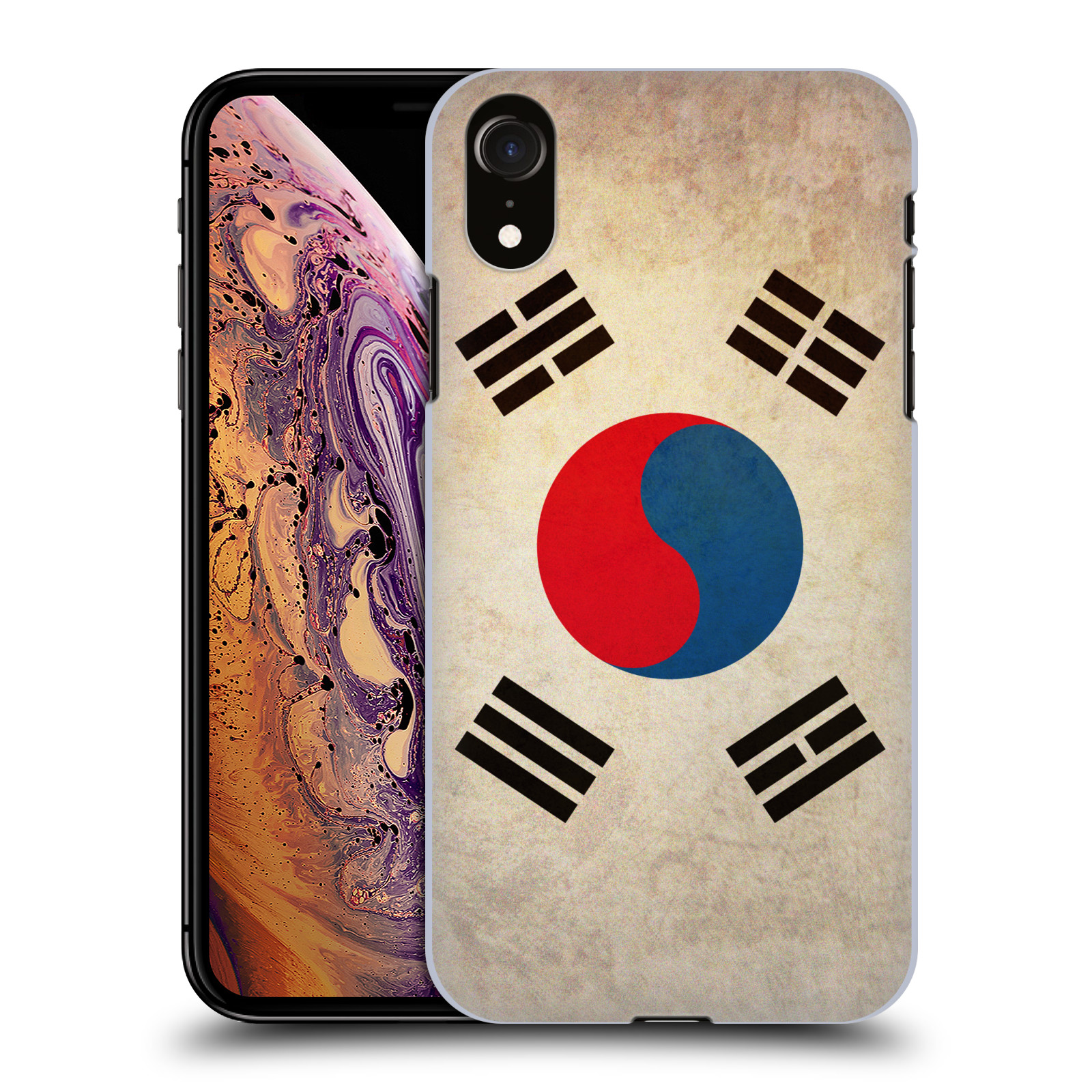 HEAD CASE plastový obal na mobil Apple Iphone XR vzor VINTAGE VLAJKY JIŽNÍ KOREA