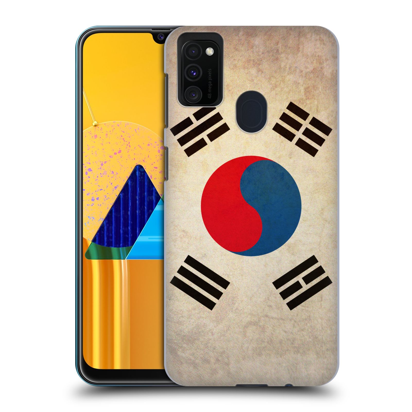 Zadní kryt na mobil Samsung Galaxy M21 vzor VINTAGE VLAJKY JIŽNÍ KOREA